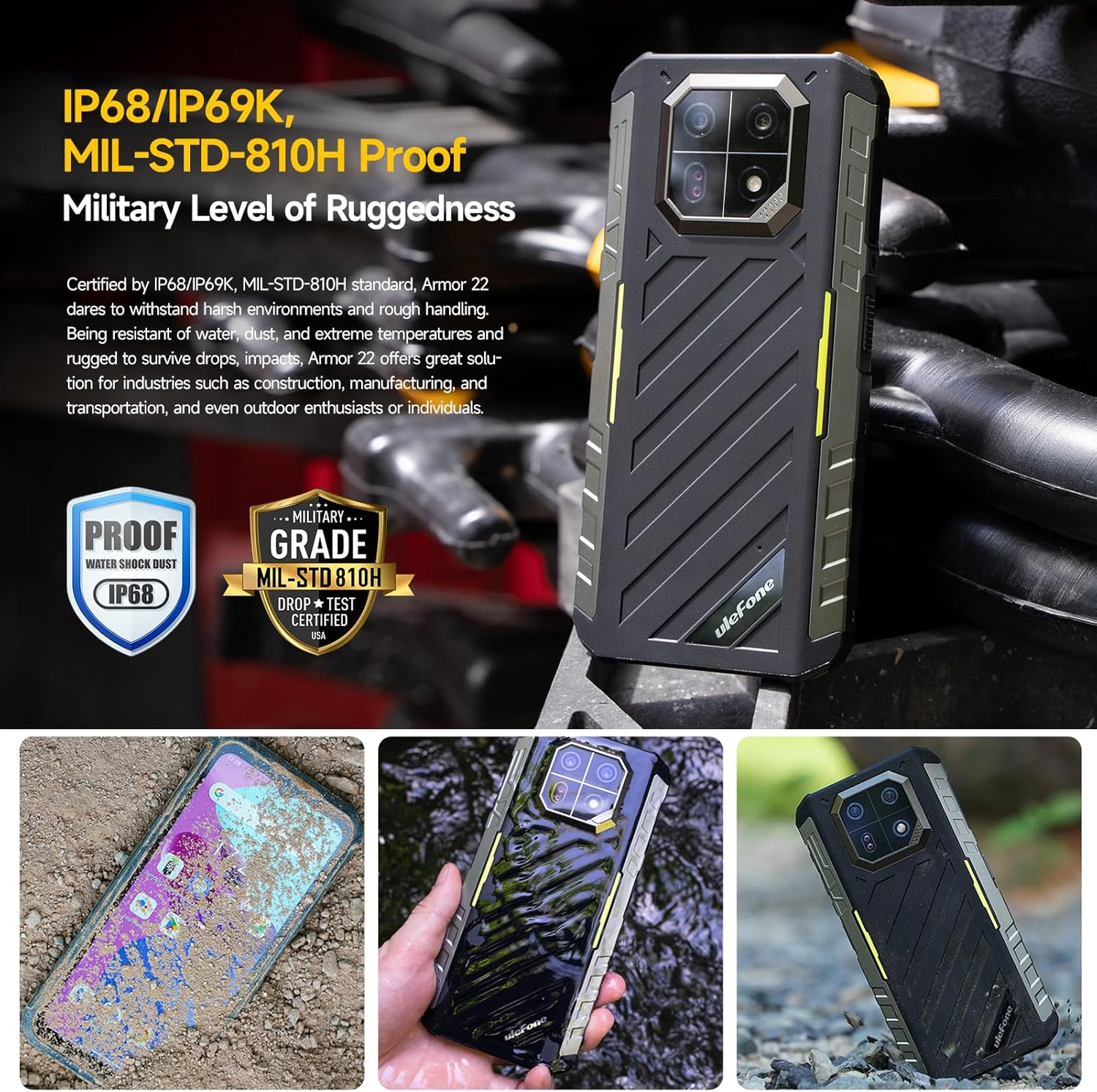 Ulefone Armor 22 Rugged Smartphone 16GB+256GB, Nero - immagine 2