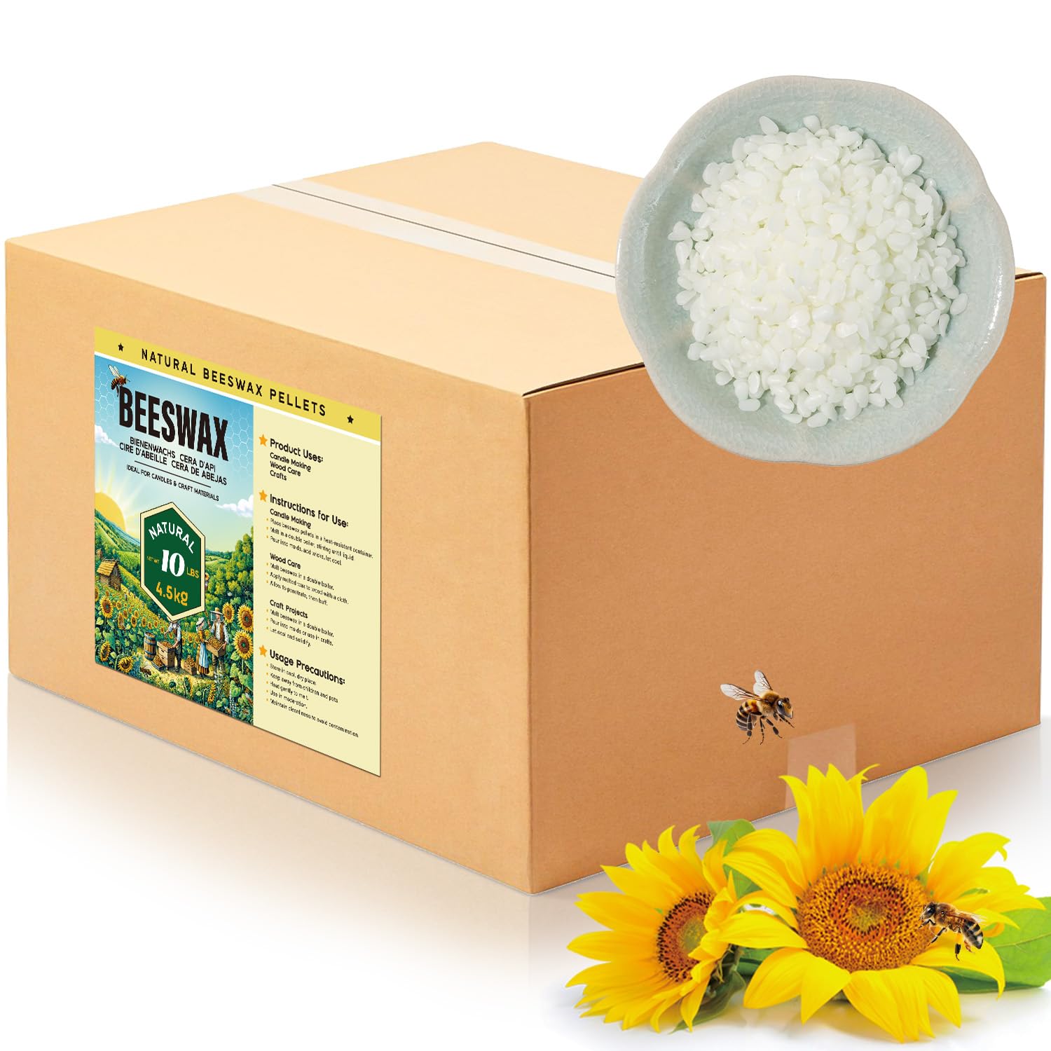 Cera d'api Bianca 4.5KG - Pastiglie Naturali