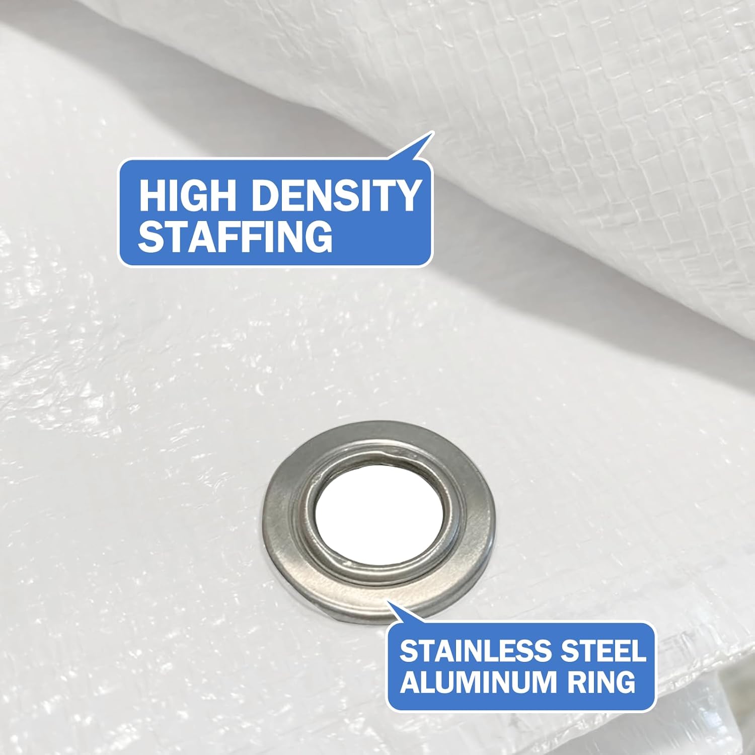 Telo Impermeabile Esterno in Polietilene 6x12m, Bianco - immagine 6