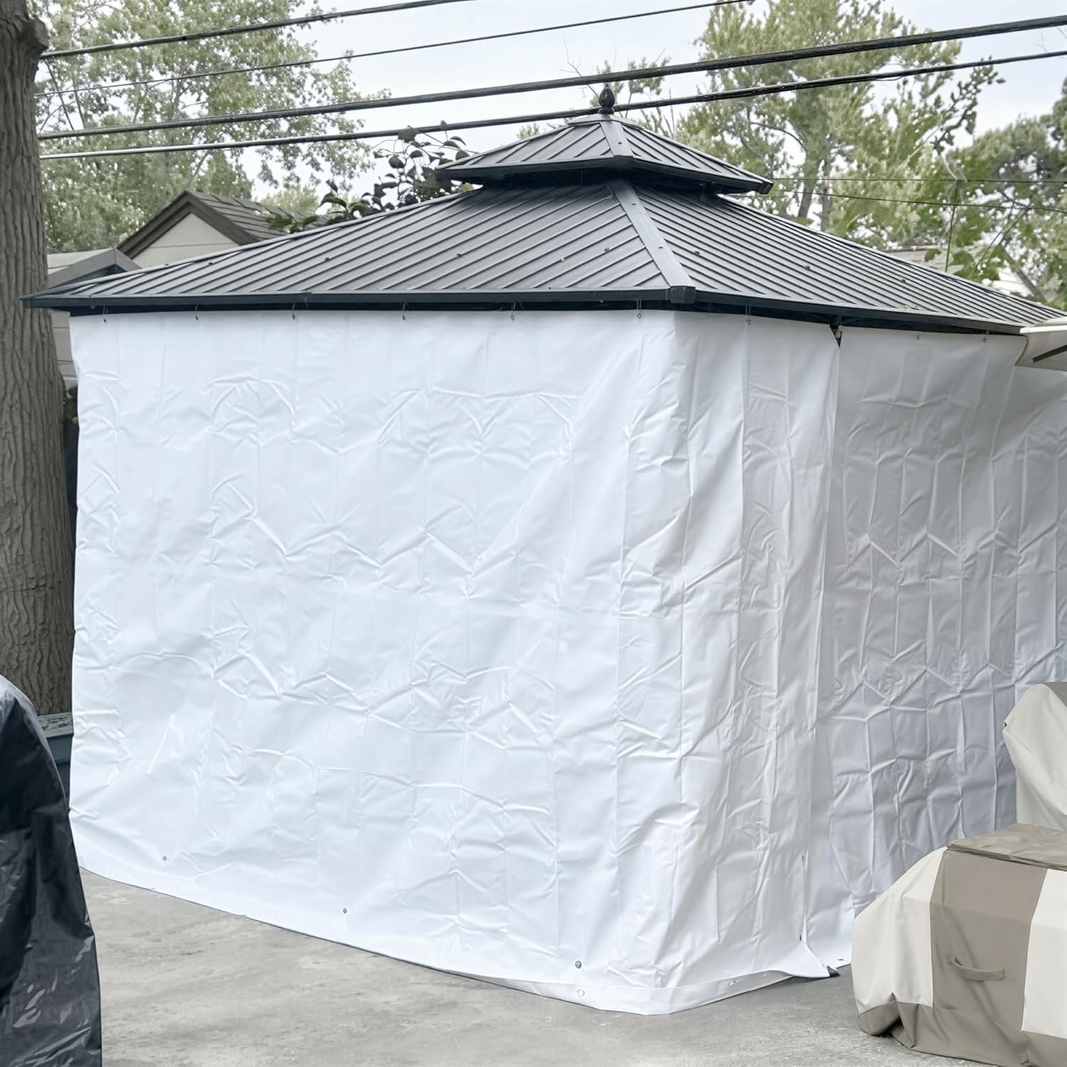 Telo Impermeabile Esterno in Polietilene 6x12m, Bianco - immagine 8