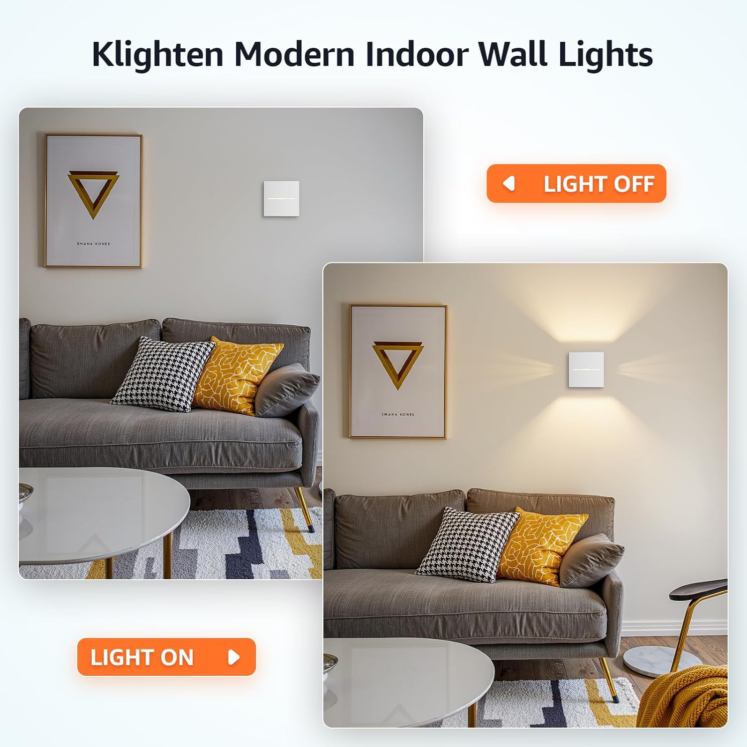 Klighten 2 Pezzi Lampade da Parete Interni 5W Bianco - immagine 5