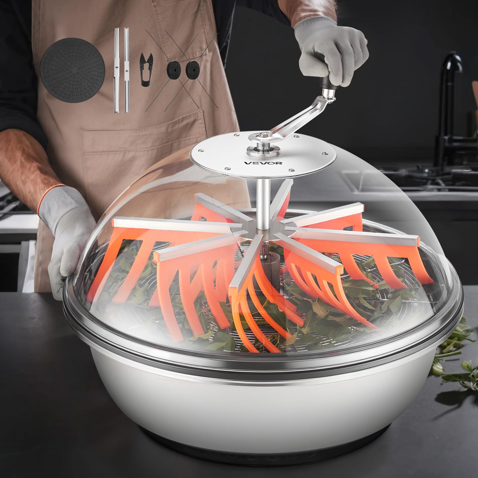 VEVOR Tagliafoglie a Ciotola Manuale 600mm