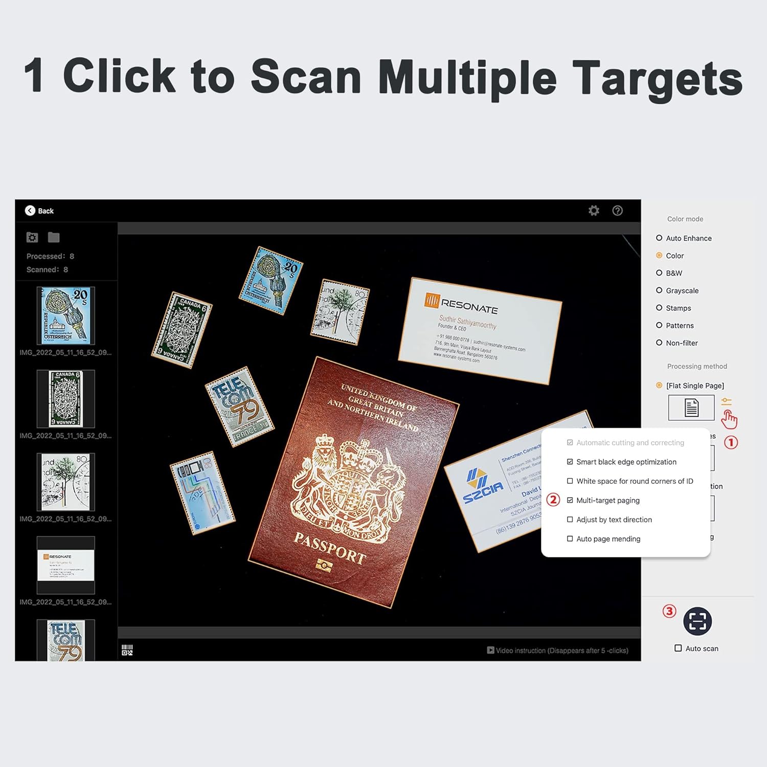 Czur Fotocamera per Documenti USB 8 MP e Visualizzatore - immagine 4