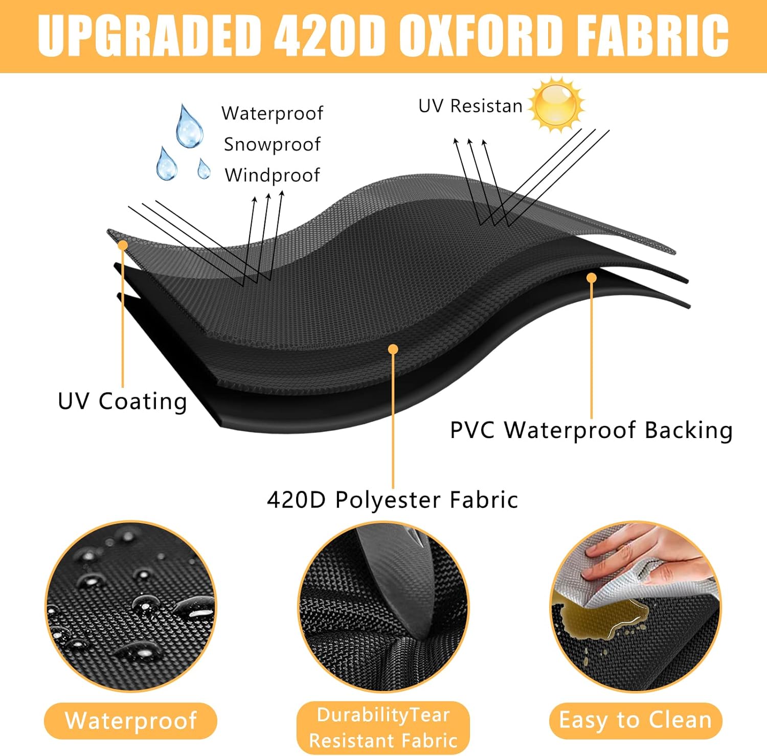 Kovshuiwe Copertura per Mobili da Giardino 160x160x70cm - immagine 2