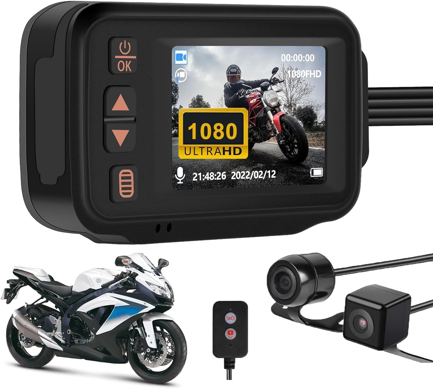 Camecho Dashcam Anteriore e Posteriore IP65 - immagine 1