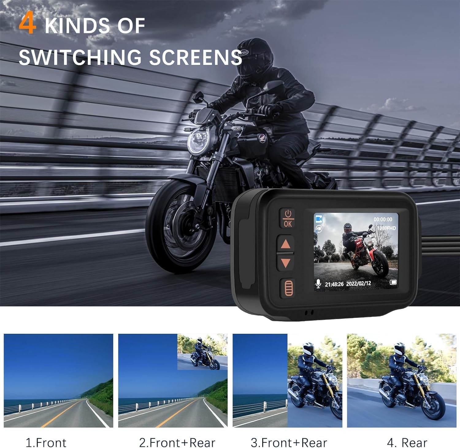 Camecho Dashcam Anteriore e Posteriore IP65 - immagine 2
