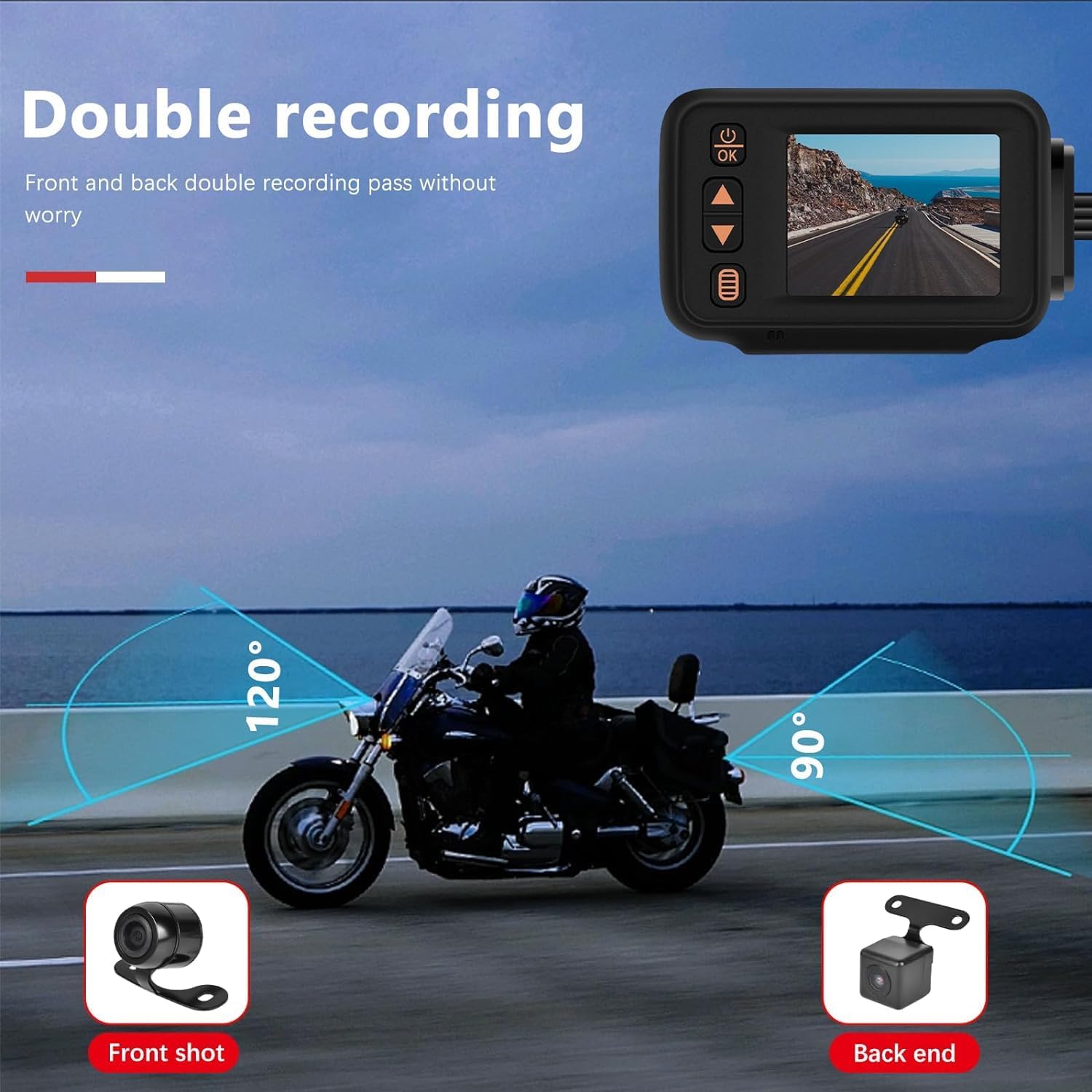Camecho Dashcam Anteriore e Posteriore IP65 - immagine 5
