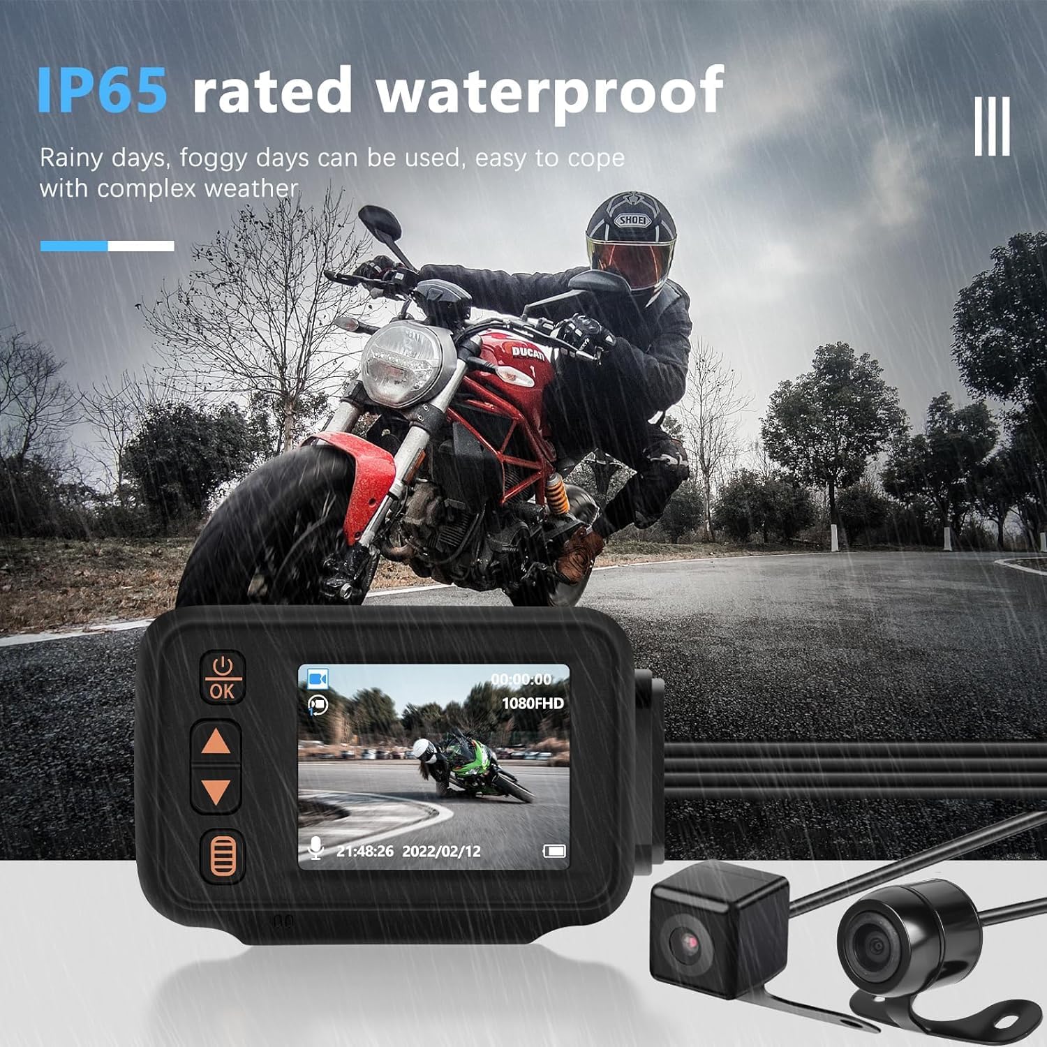 Camecho Dashcam Anteriore e Posteriore IP65 - immagine 6