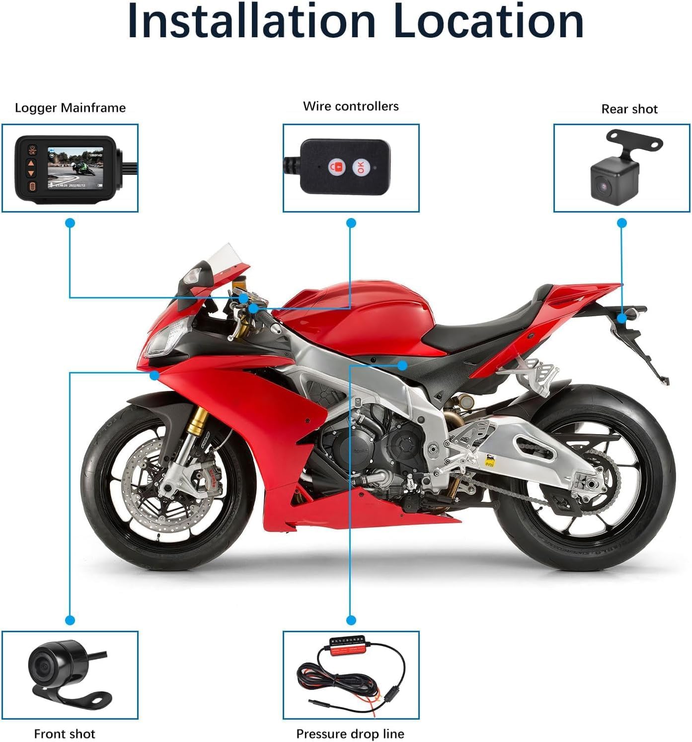 Camecho Dashcam Anteriore e Posteriore IP65 - immagine 7