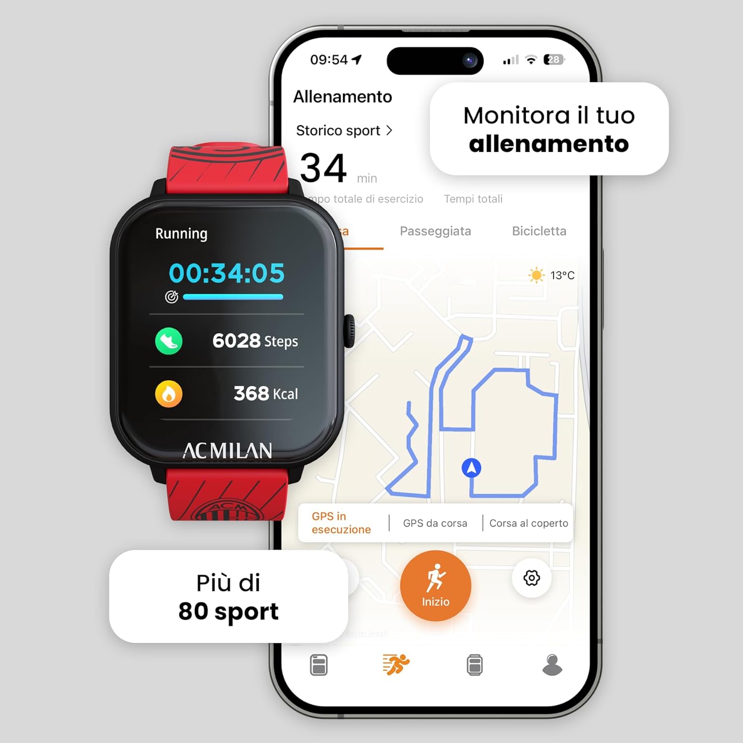 Techmade AC Milan Smartwatch Full Touch - immagine 4