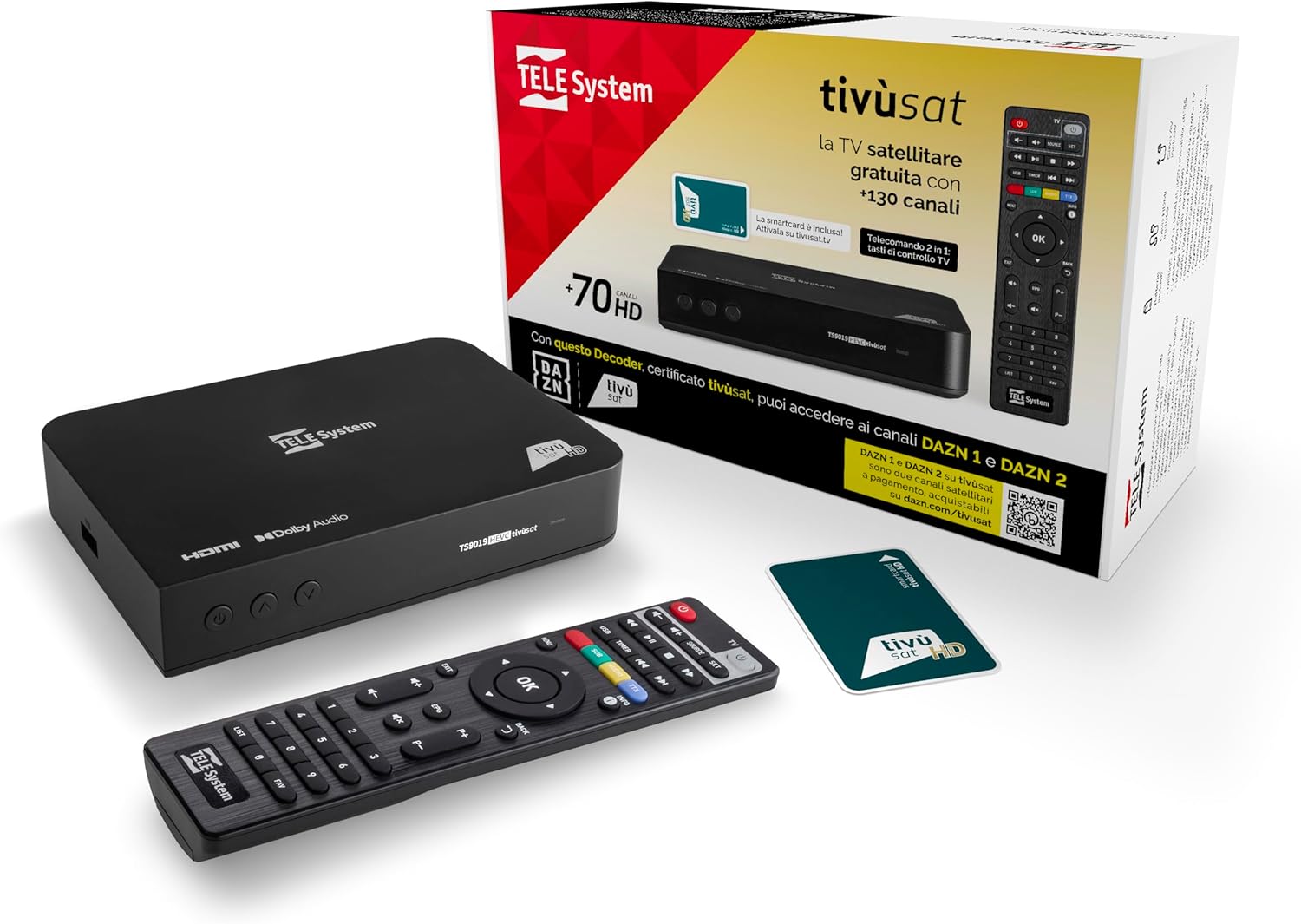 Tele System Decoder Satellitare TS9019HEVC con tivùsat Classic - immagine 1