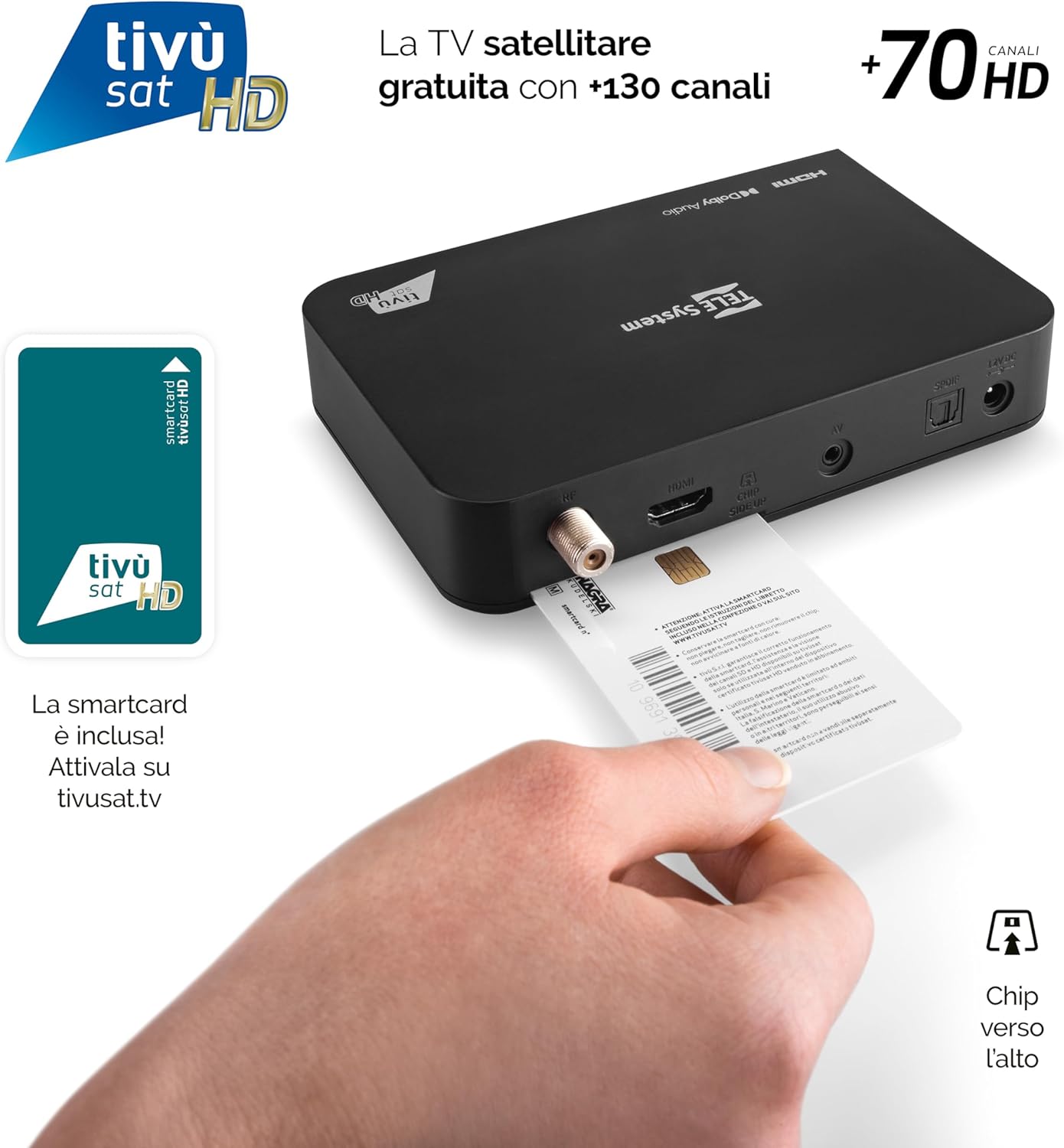 Tele System Decoder Satellitare TS9019HEVC con tivùsat Classic - immagine 5