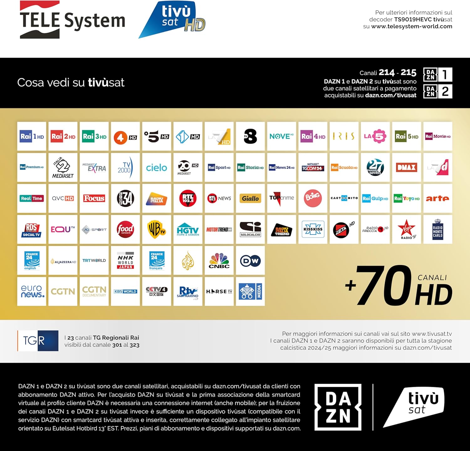 Tele System Decoder Satellitare TS9019HEVC con tivùsat Classic - immagine 6