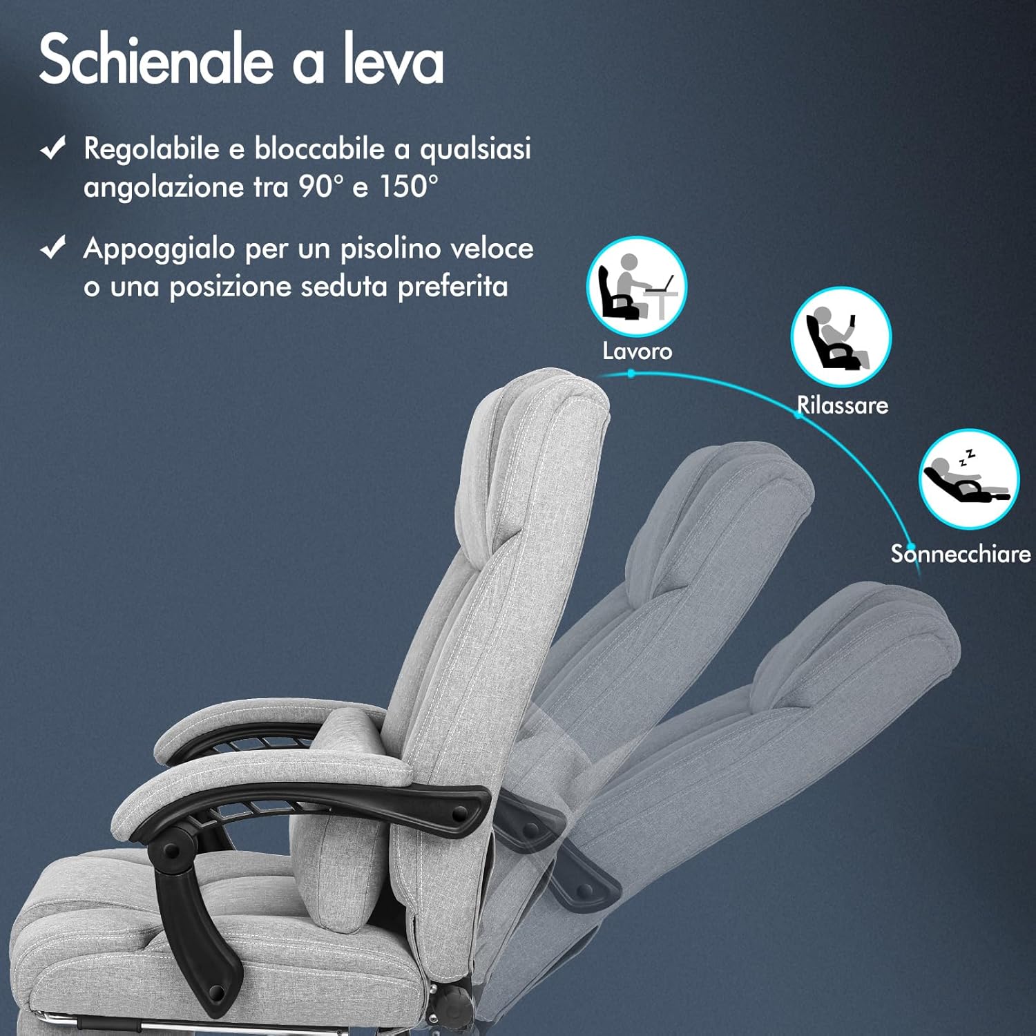 Alfordson Sedia da Ufficio con Supporto Lombare - immagine 6
