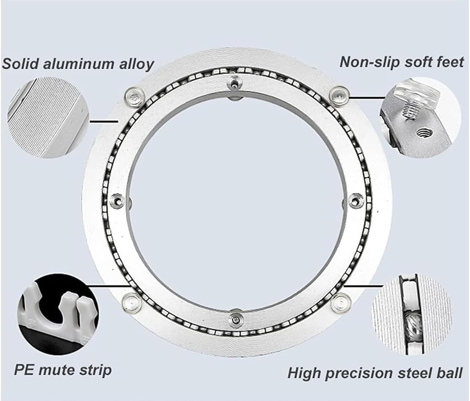 Piastra Girevole Quiet 60cm con Cuscinetto 360 Gradi - immagine 6