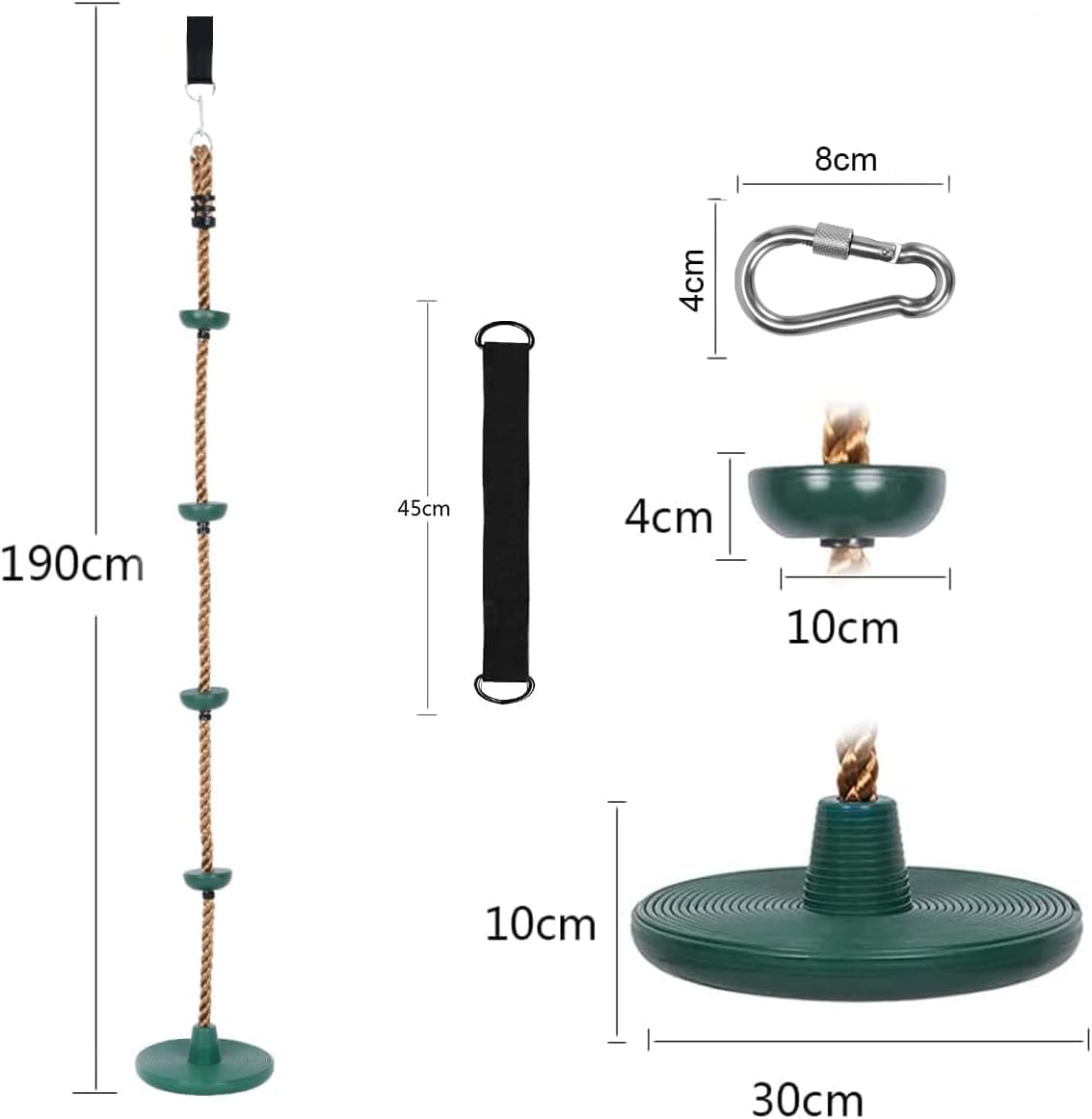 Altalena per Bambini con Piattaforma e Corda da Arrampicata - immagine 2