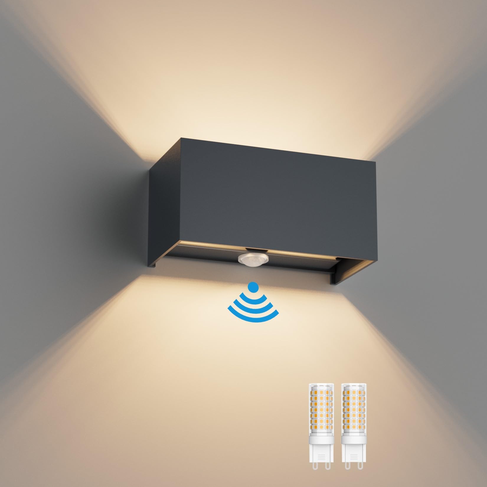 Klighten Lampada da Parete Interno/Esterno con Sensore G9