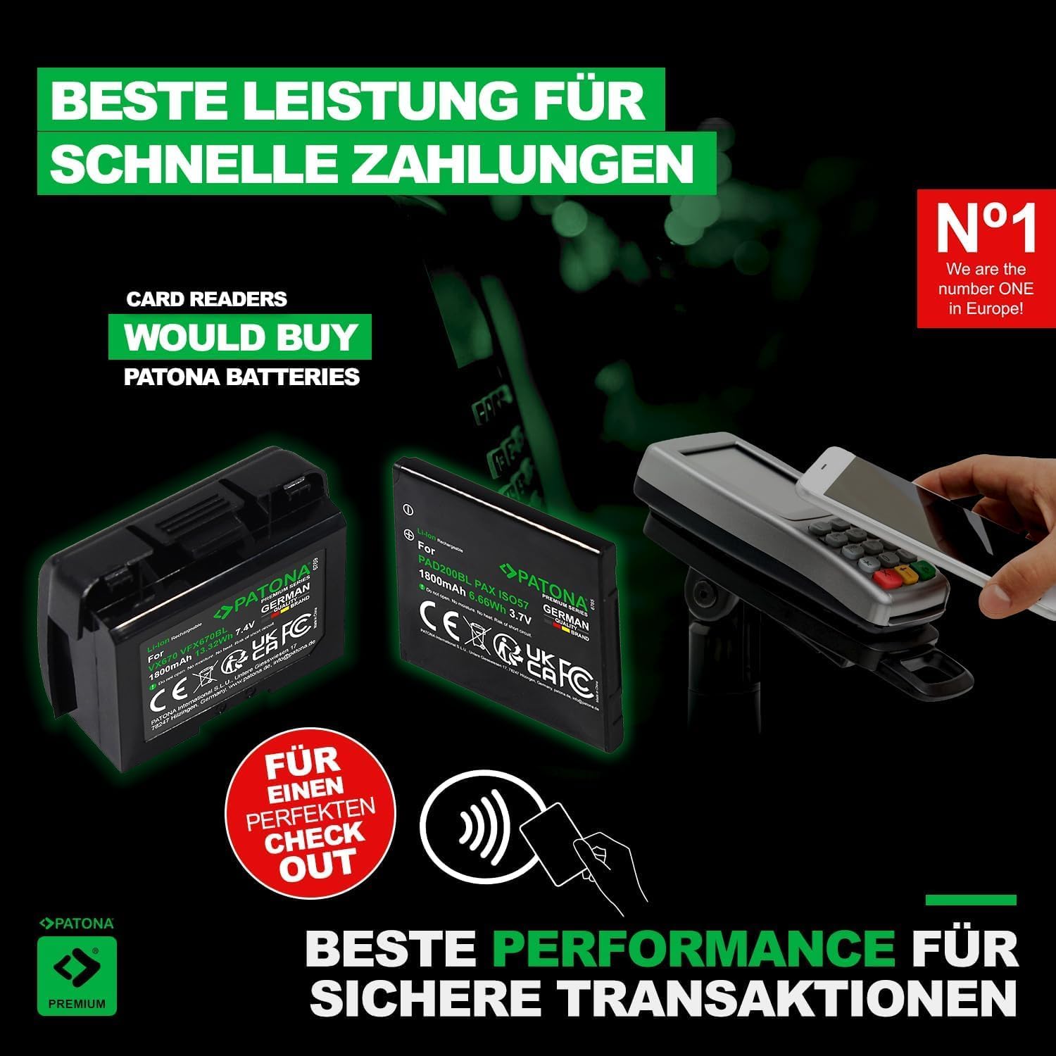 Patona Batteria per Urovo DT40 Scanner, 4500 mAh - immagine 4