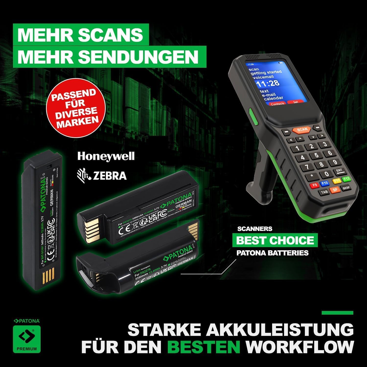 Patona Batteria per Urovo DT40 Scanner, 4500 mAh - immagine 5