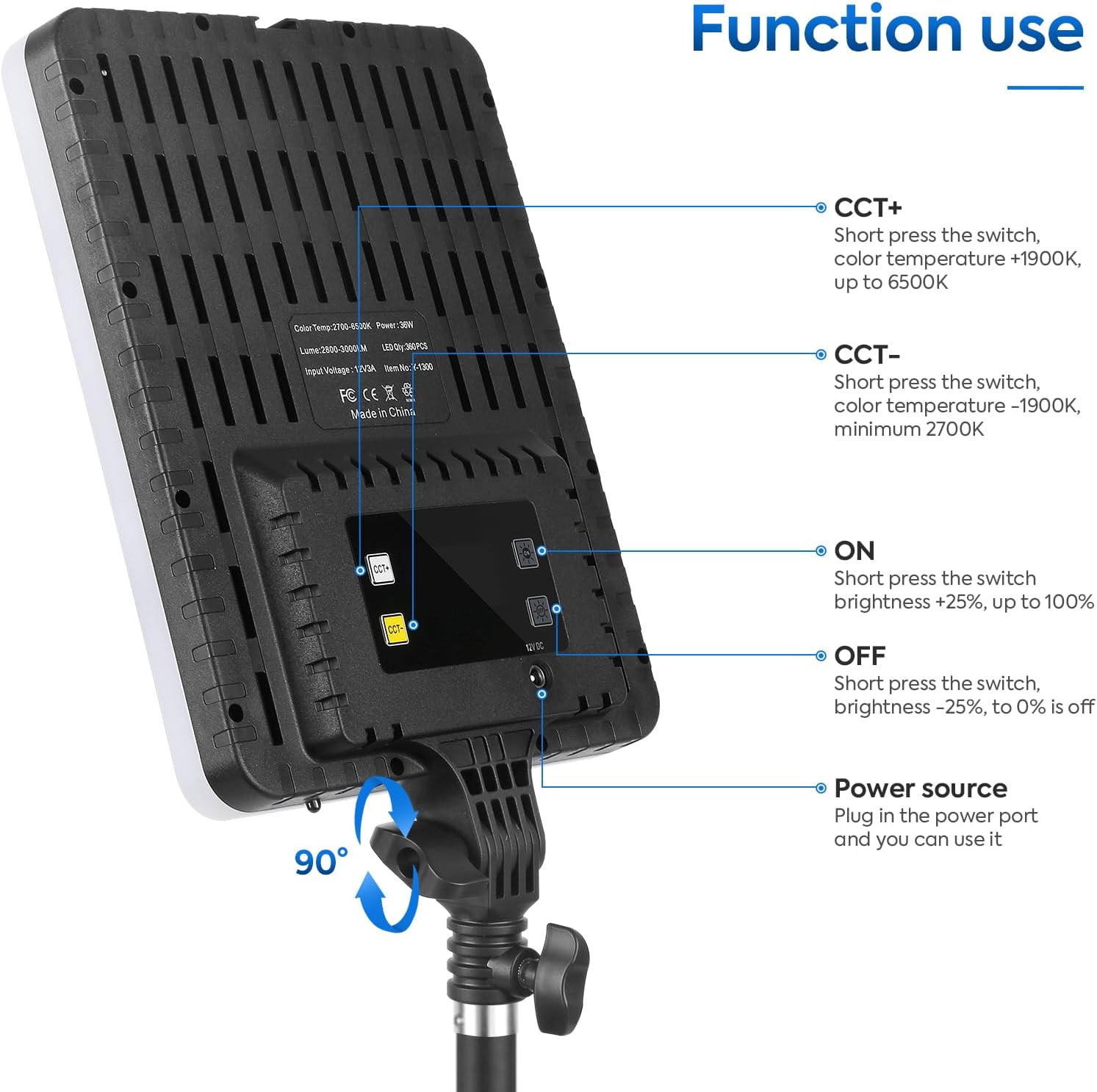 Ci-Fotto - Confezione da 2 luci a LED per foto e video, dimmerabili, bicolore, kit di illuminazione per fotografia 2800-6500 K, CRI 97+, per studi, registrazione video YouTube TikTok, streaming di