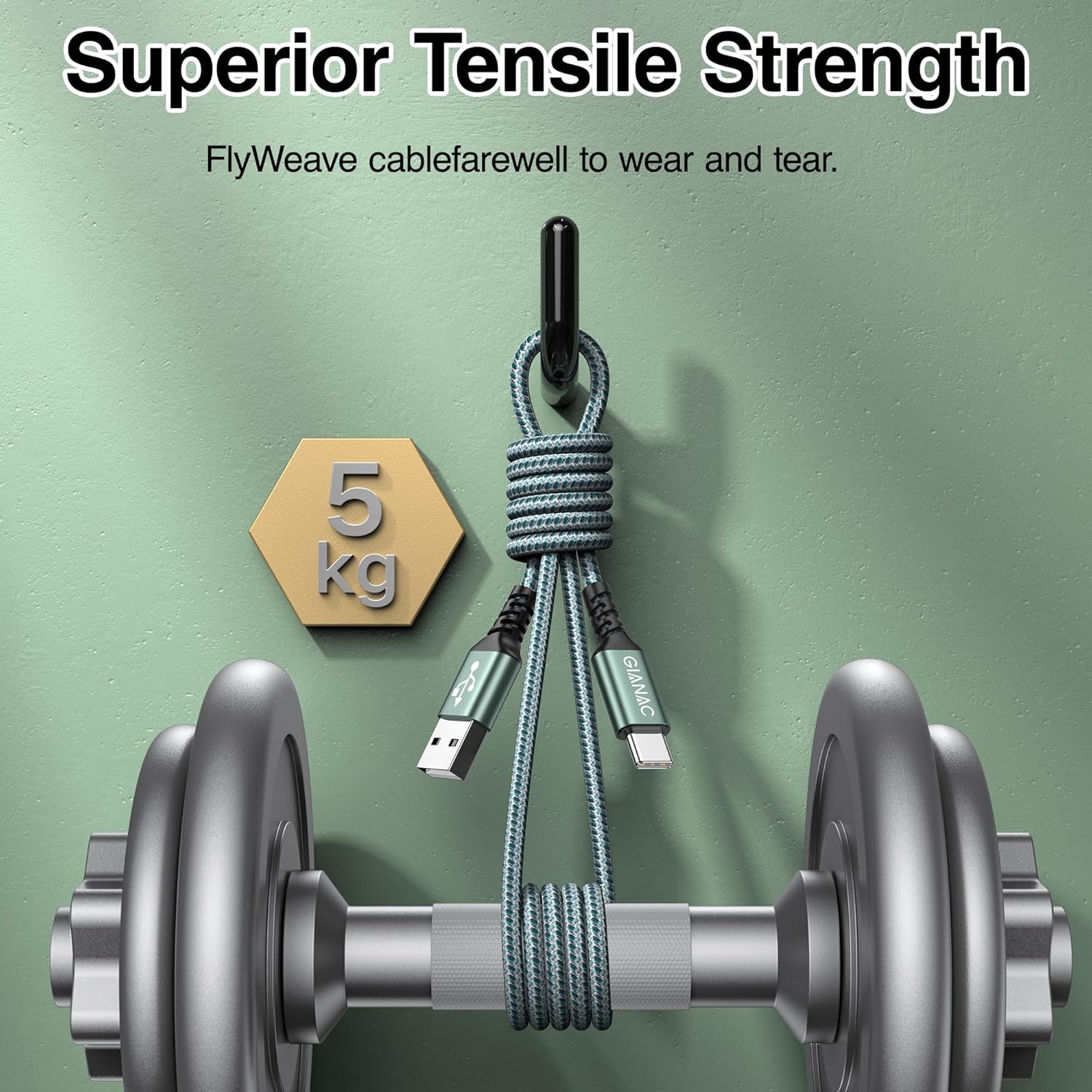 Gianac Cavo USB Type-C Lungo 5M - immagine 4