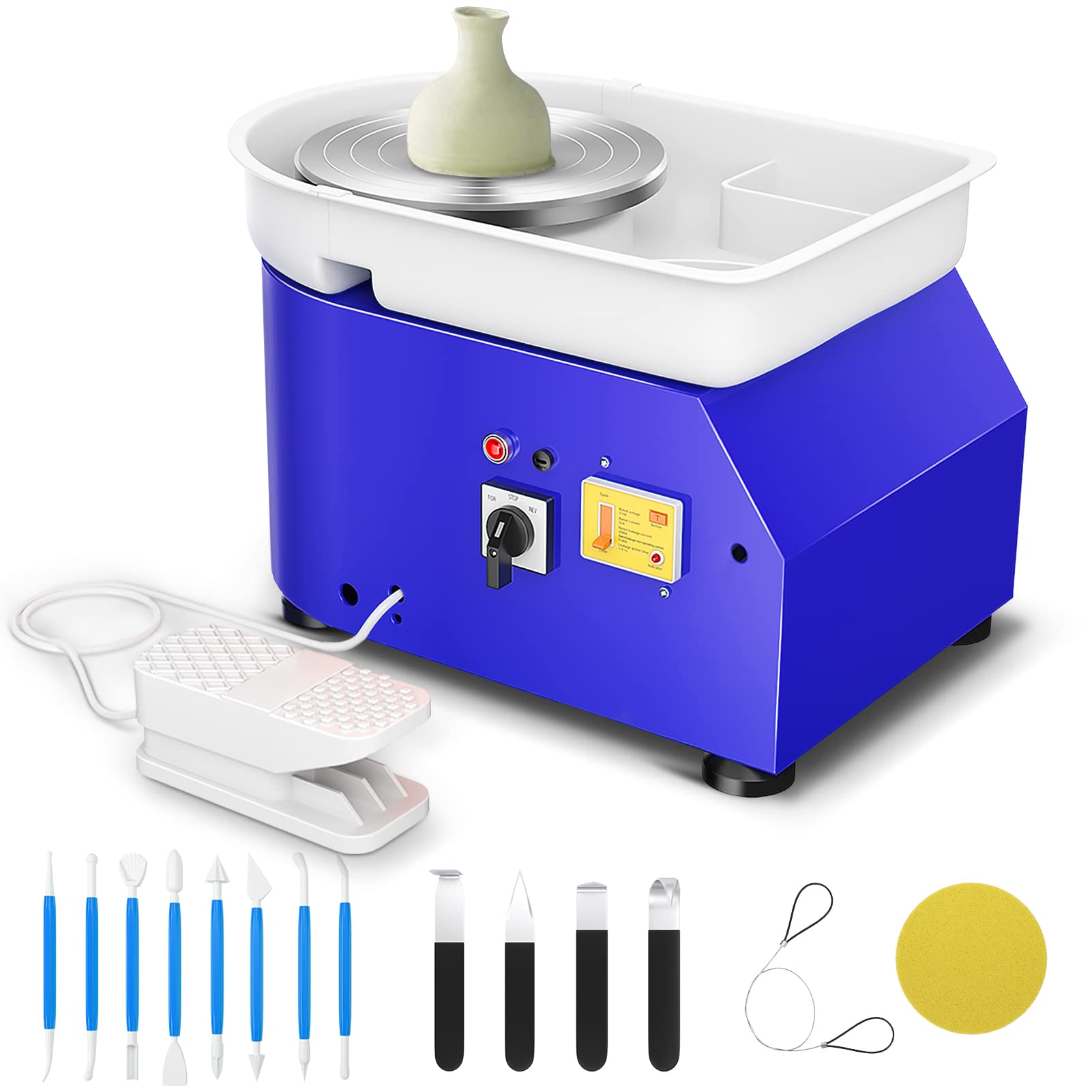 Tornio per Ceramica Elettrico 350W 25CM, Blu