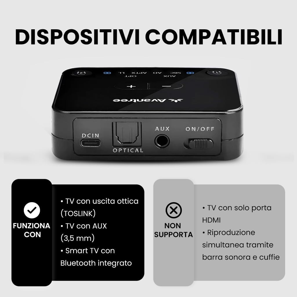 Avantree HT41899 Plus 2 - Cuffie Wireless Dual Bluetooth 5.3 - immagine 3