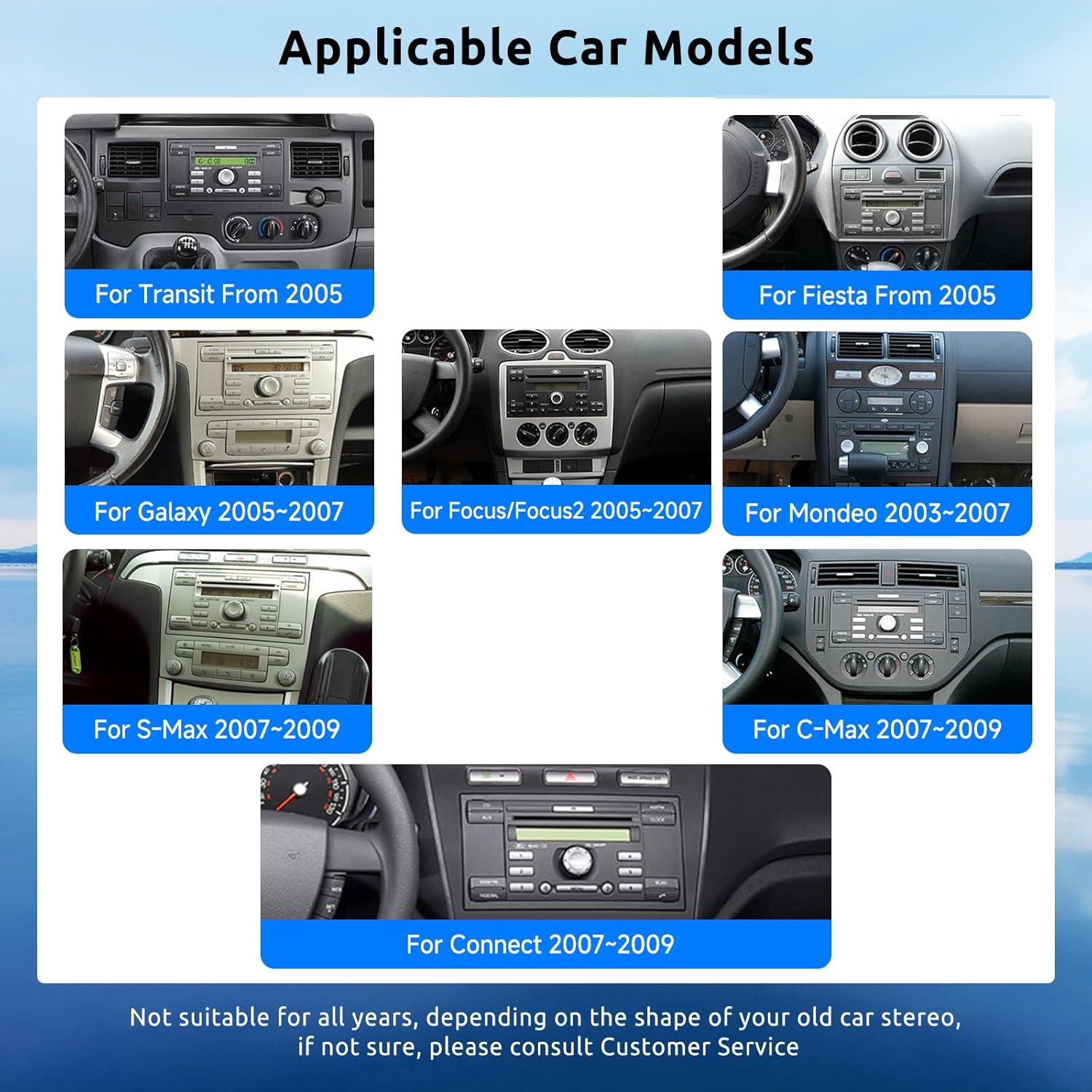 Autoradio Android 13 per Ford Focus Fiesta C/S-Max Transit - immagine 2