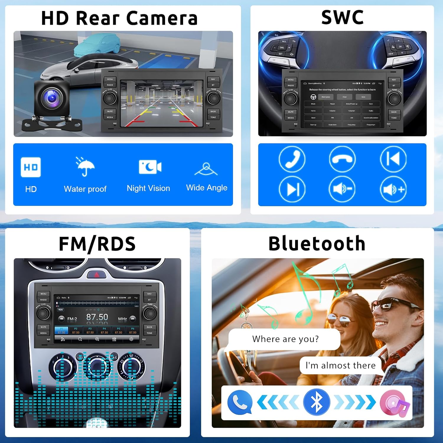 Autoradio Android 13 per Ford Focus Fiesta C/S-Max Transit - immagine 5