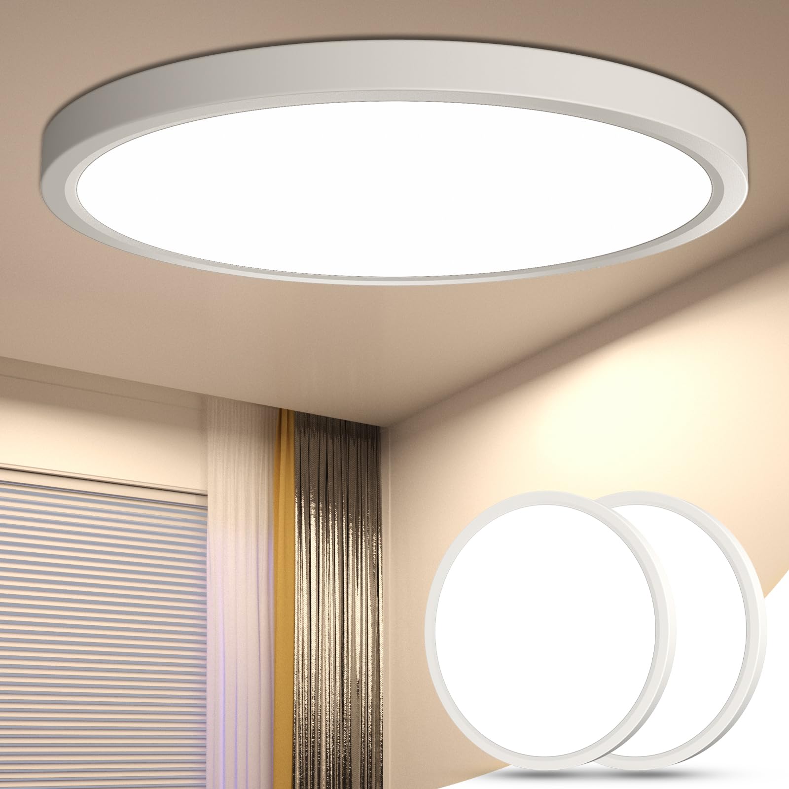 Detarzinled Plafoniera LED Soffitto 24W IP44 (2 pz)