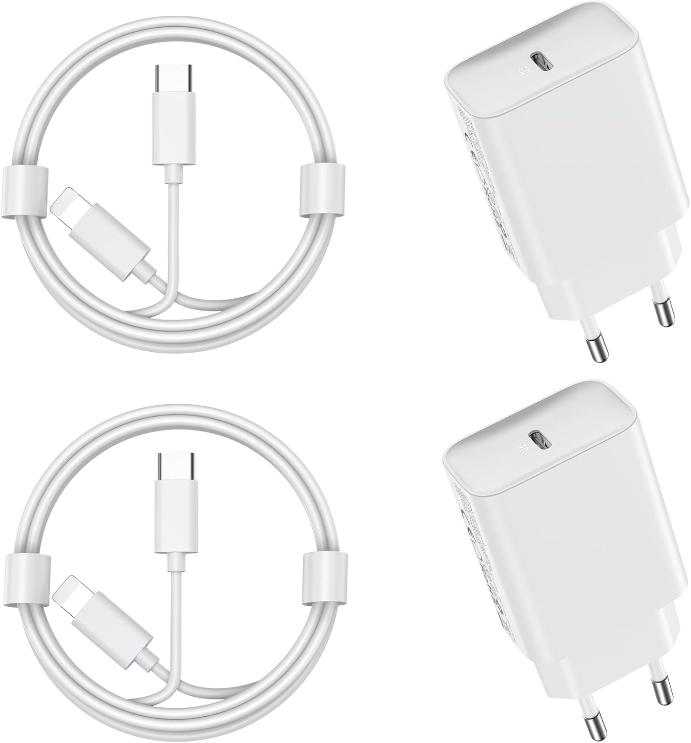 Caricatore USB C Rapido 30W (2-Pack) con Cavo 2M - immagine 1