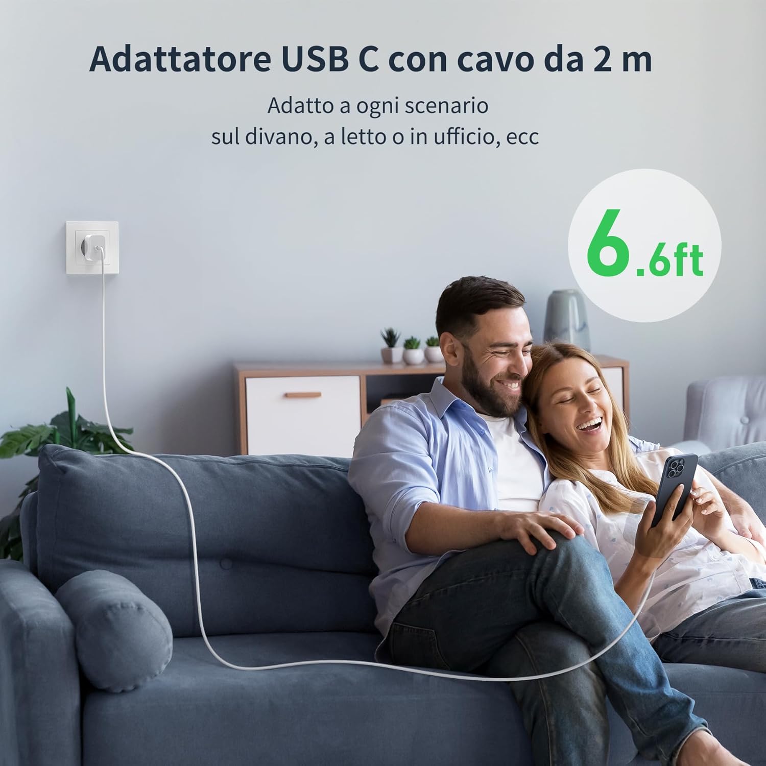 Caricatore USB C Rapido 30W (2-Pack) con Cavo 2M - immagine 3