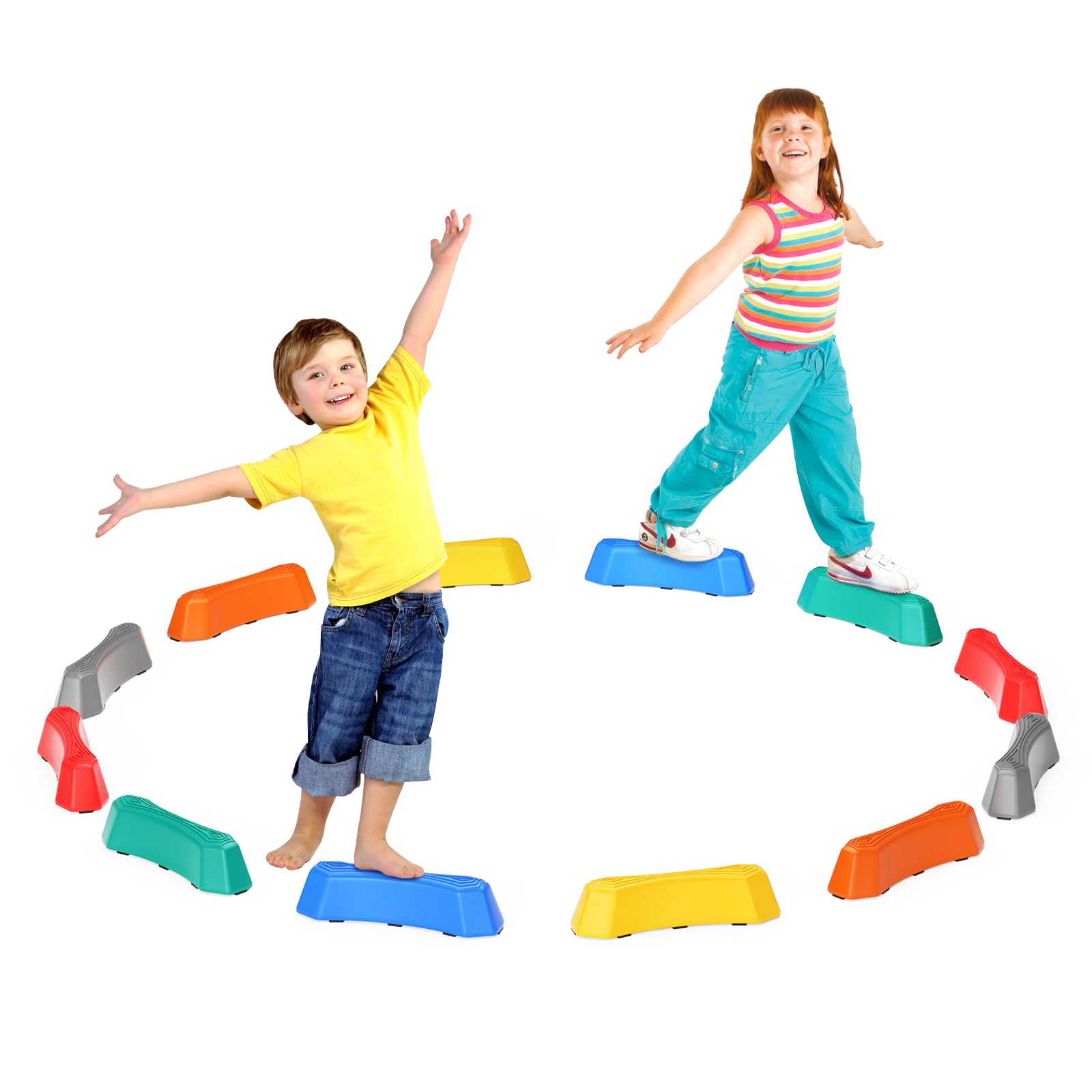 Tanniws Pietre per Bambini - 12 pz Trave di Equilibrio Antiscivolo