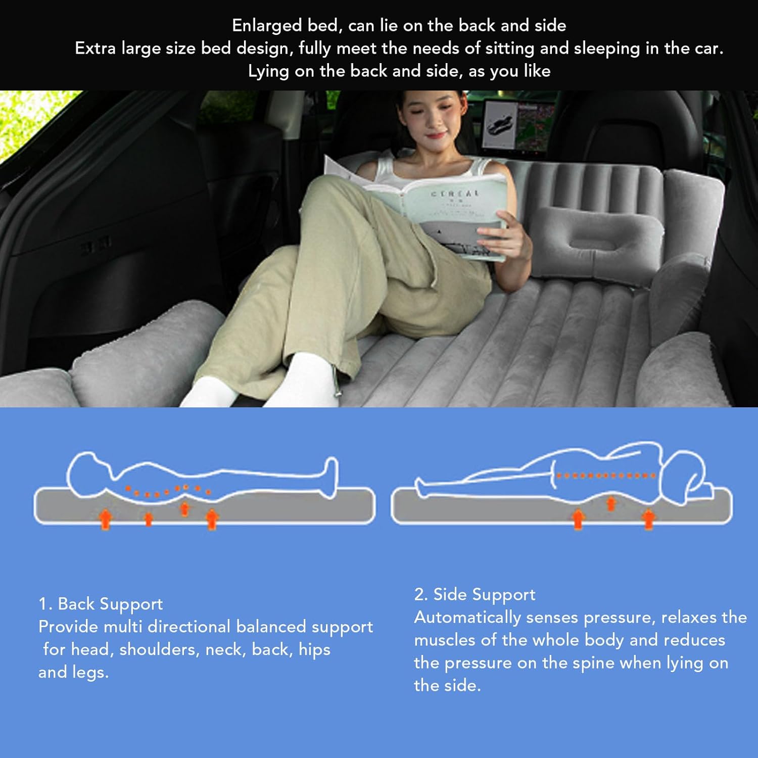 Ejoyous Materasso per Auto Floccato - immagine 3