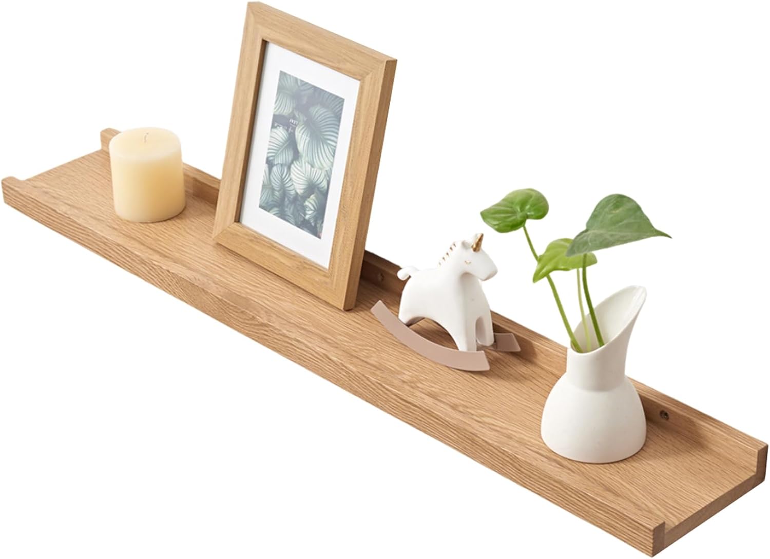 Gieanoo Mensola Sospesa in Legno Massello 100x15cm