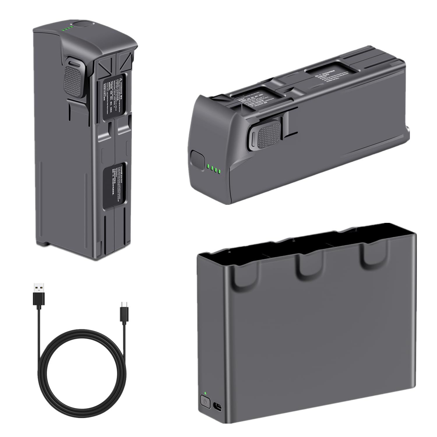 COOLSHOW Intelligente Volo Avata 2 Batteria di ricambio 2150 mAh 2 Packs Offerta 23 minuti di tempo massimo di volo e triplo Avata 2 Batteria Caricatore Hub di ricarica a due vie compatibile con DJI