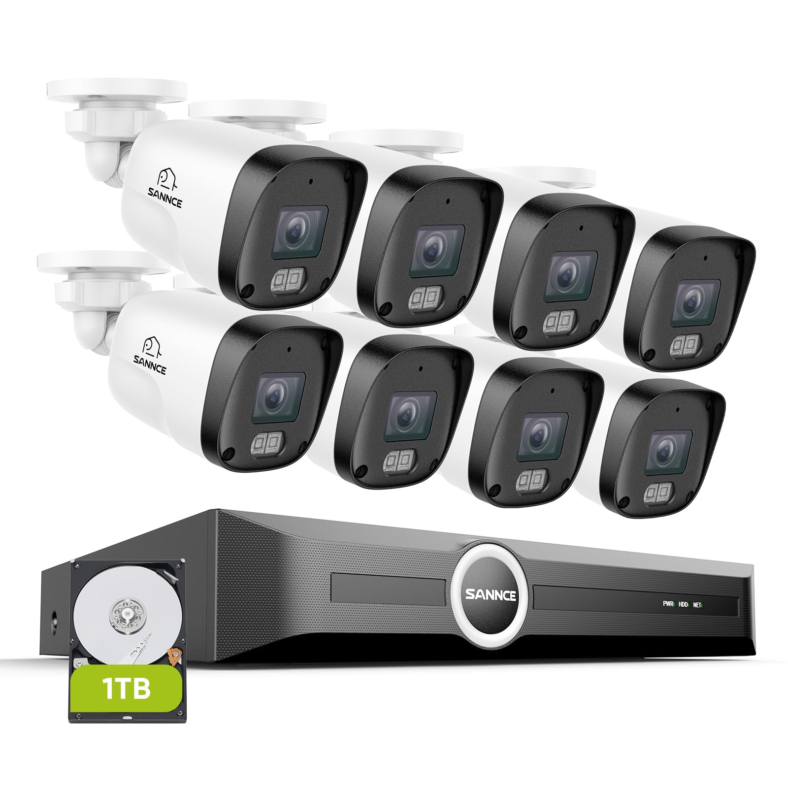 Sannce Sistema Telecamere Sorveglianza 8CH POE CCTV 5MP
