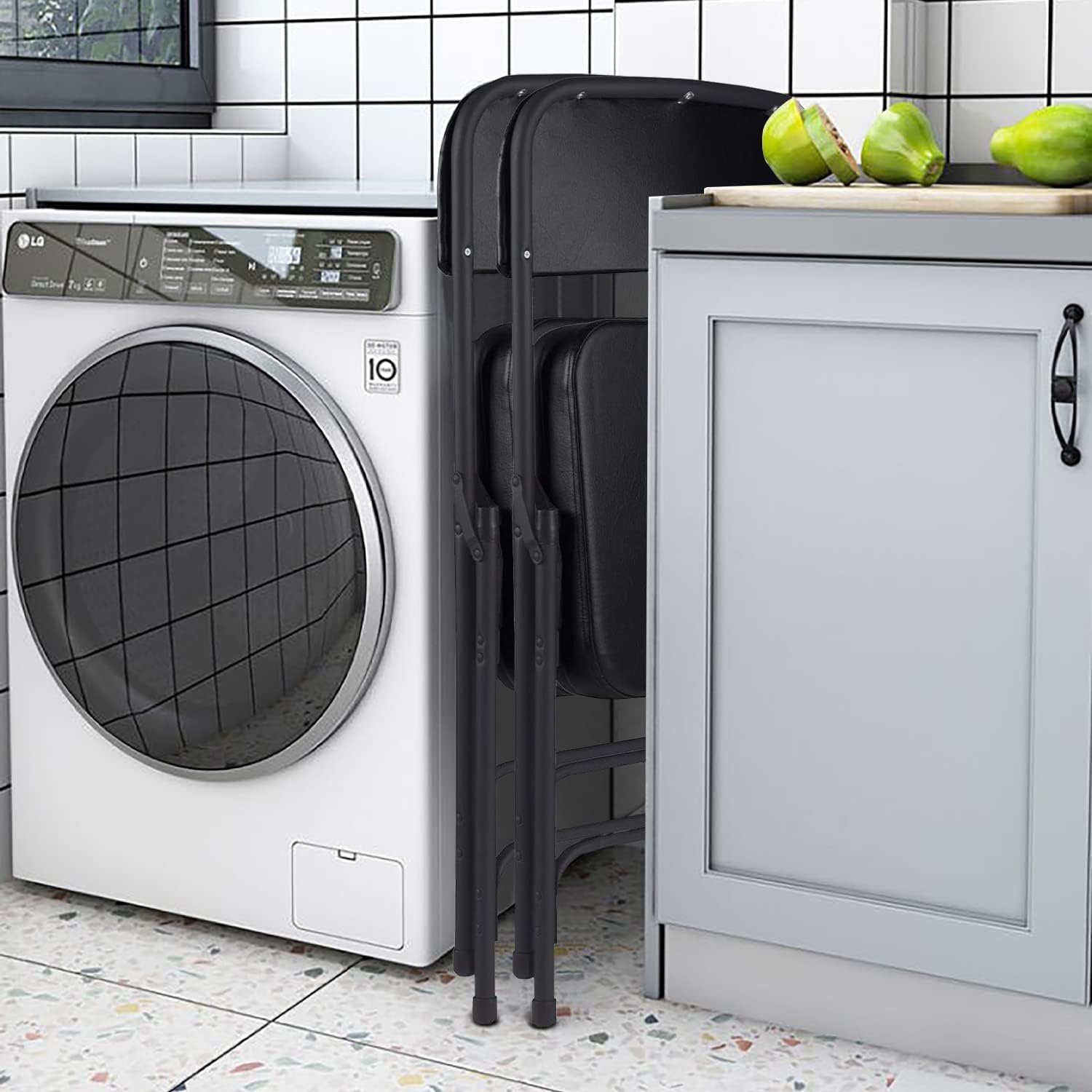 Boosden Sedia Pieghevole Imbottita, Nera (4 Pezzi) - immagine 6