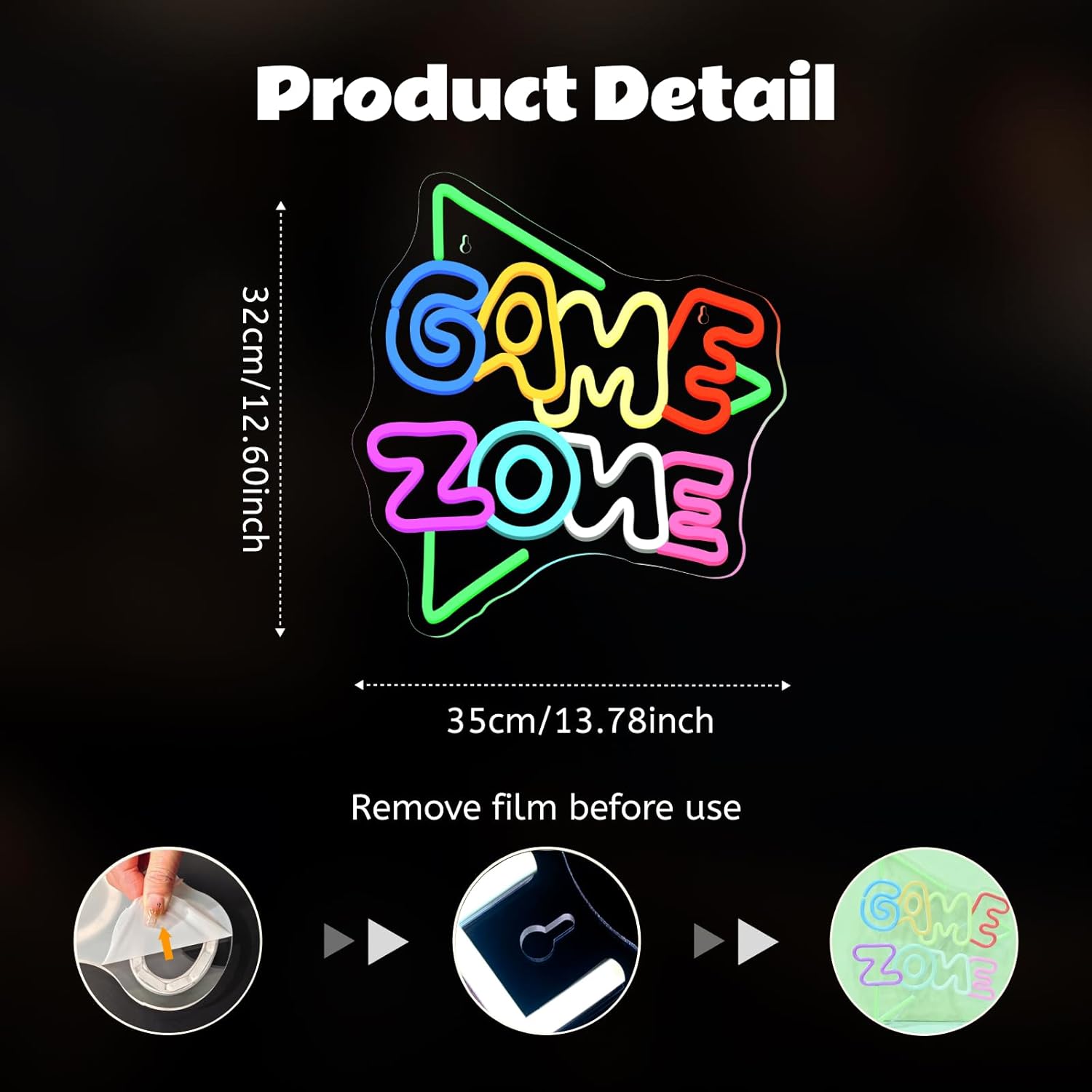 Game Zone - Cartello neon dimmerabile USB - immagine 4