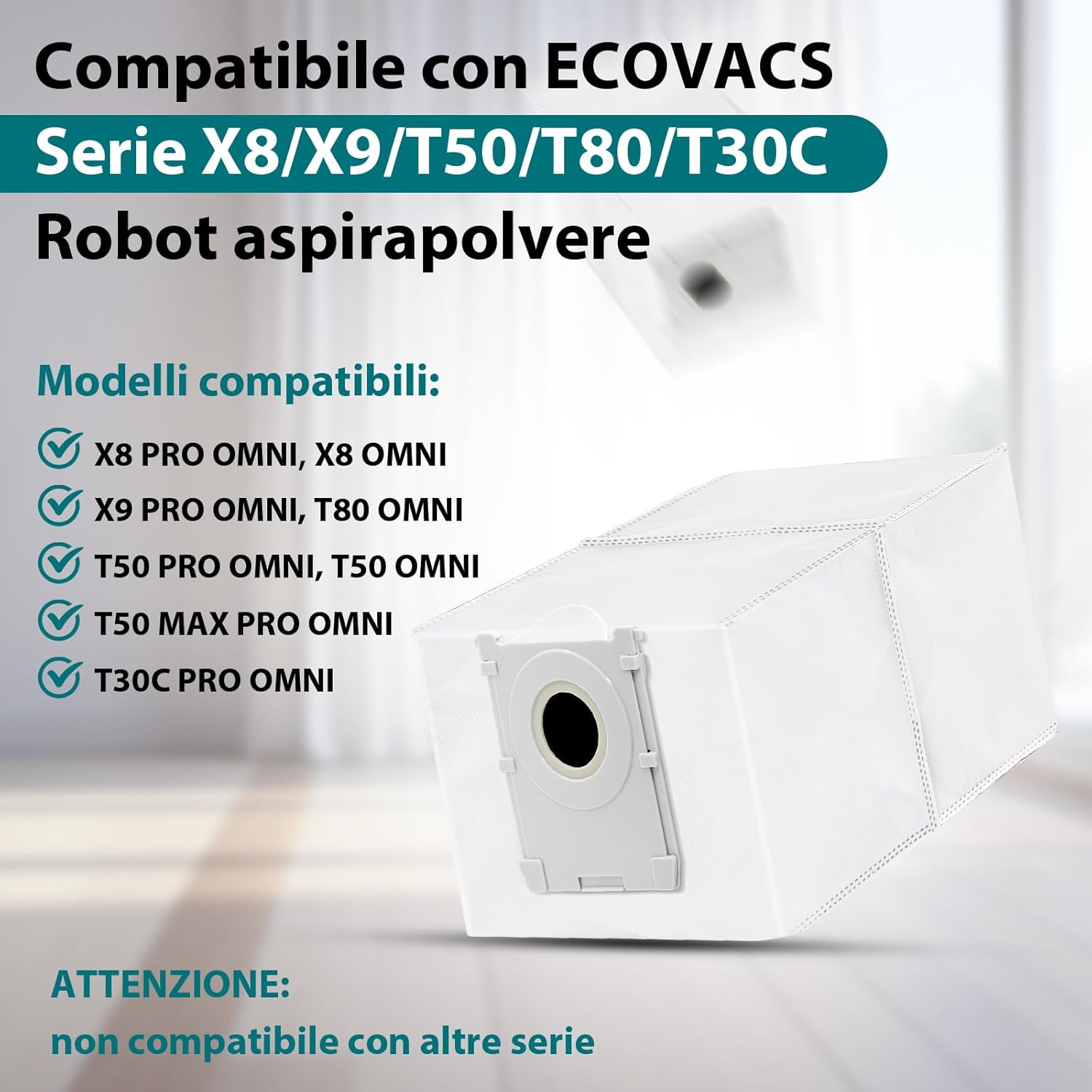 12 Sacchetti Compatibili Ecovacs Deebot 3,5L - immagine 2
