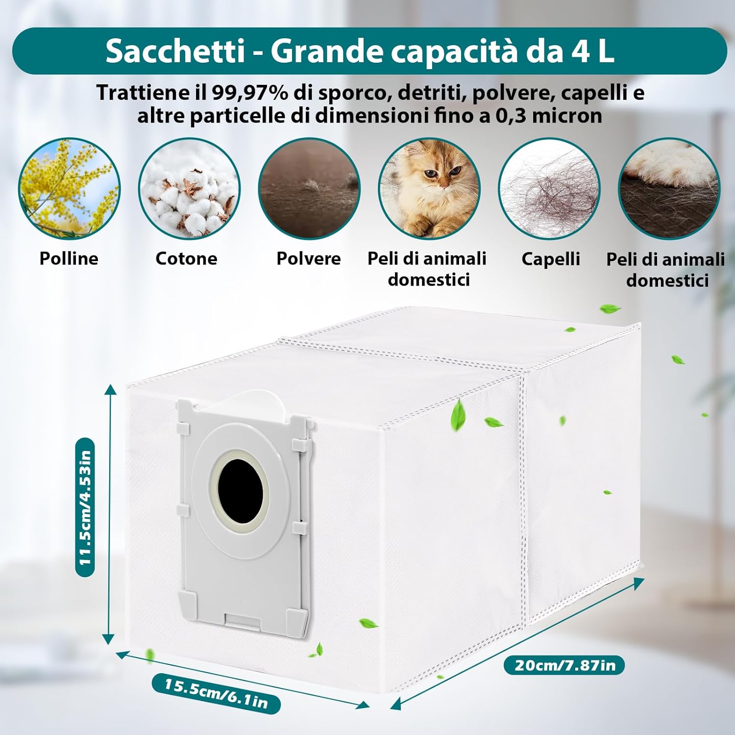 12 Sacchetti Compatibili Ecovacs Deebot 3,5L - immagine 3