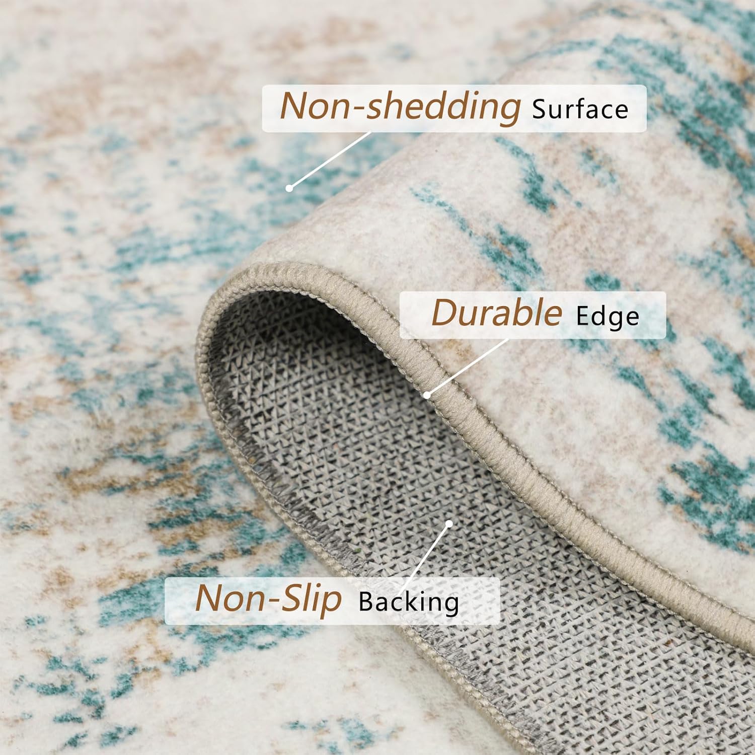 Homcomodar Tappeto Salotto Beige 160x230cm - immagine 3