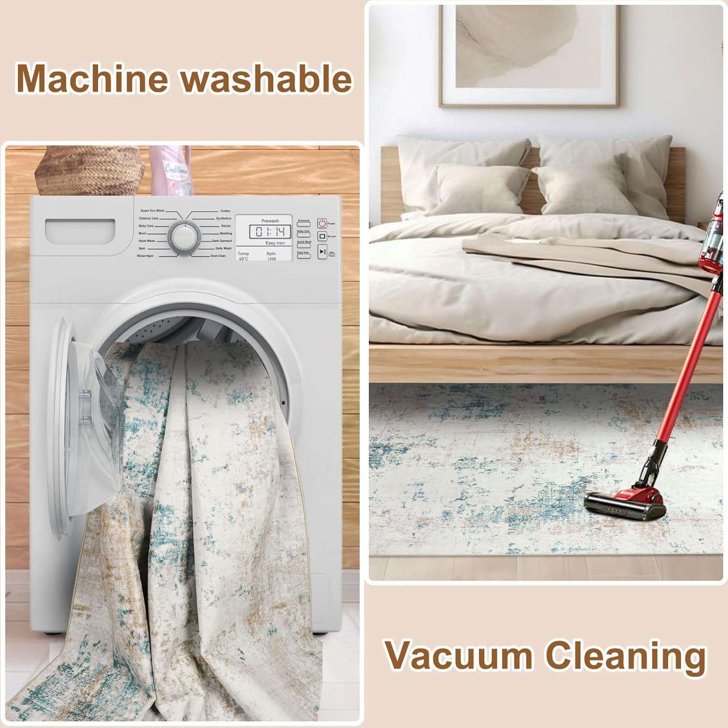 Homcomodar Tappeto Salotto Beige 160x230cm - immagine 5