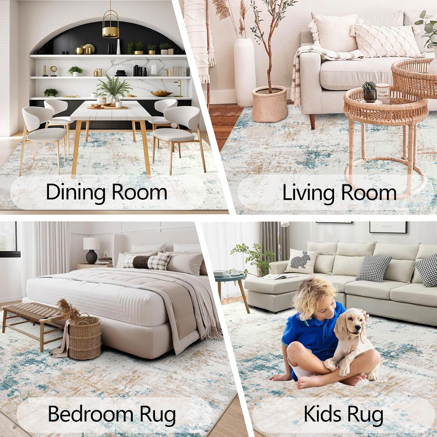 Homcomodar Tappeto Salotto Beige 160x230cm - immagine 6