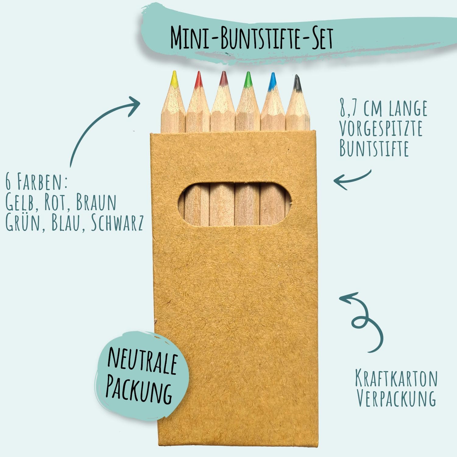 Set 100 Scatoline con 6 Matite Colorate Ciascuna - immagine 2