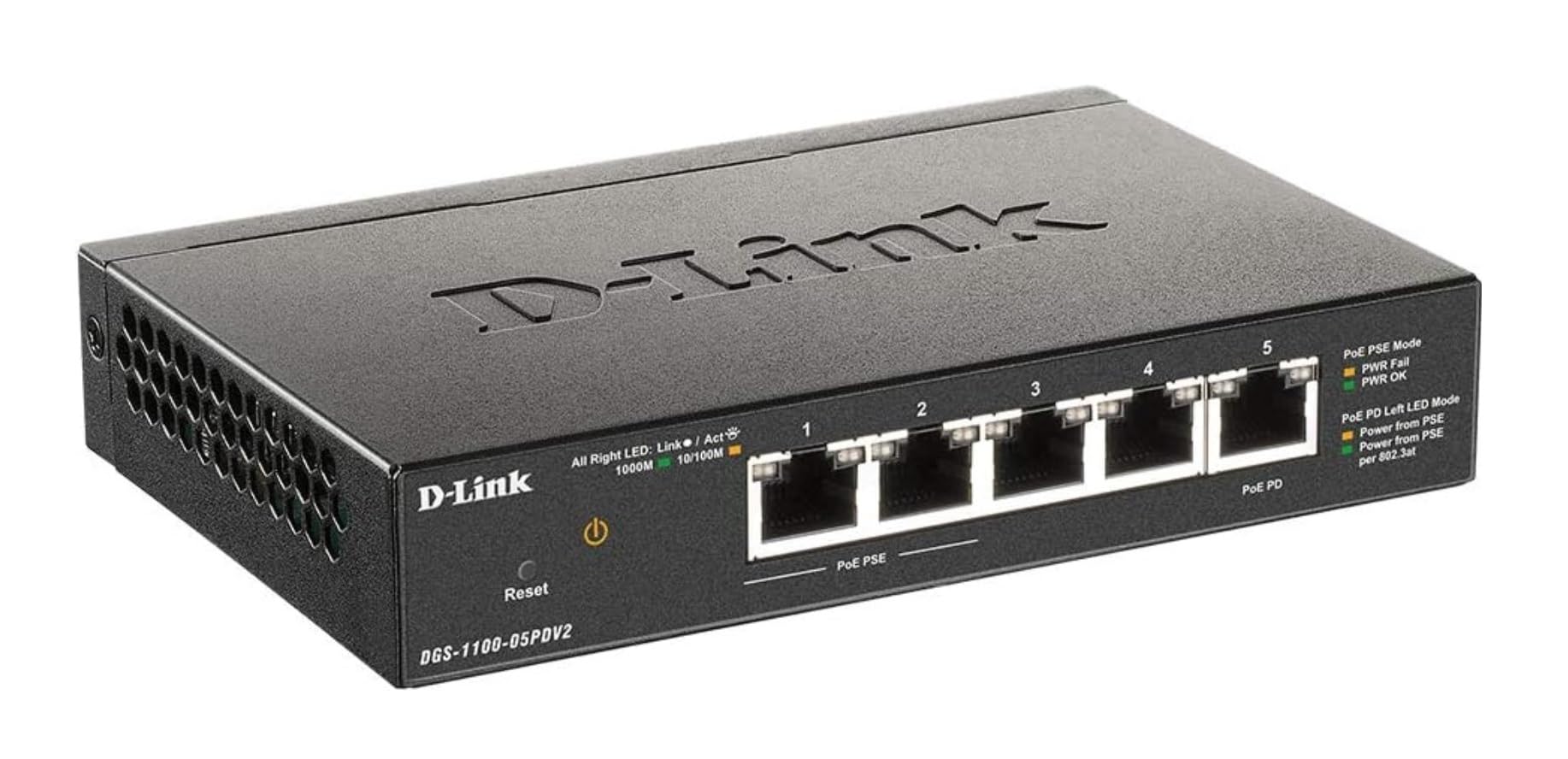 D-link DGS-1100-05PDV2 Smart Switch Gestito PoE 5 Porte