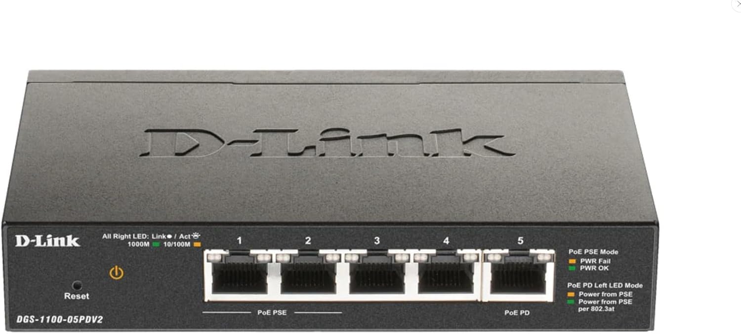 D-link DGS-1100-05PDV2 Smart Switch Gestito PoE 5 Porte - immagine 3