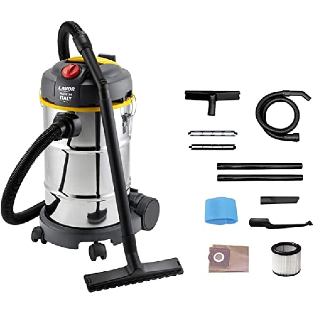 LAVOR New Model 8.253.0024, Aspiratore Solidi e Liquidi, Inox, 1400 W, 30 Liters