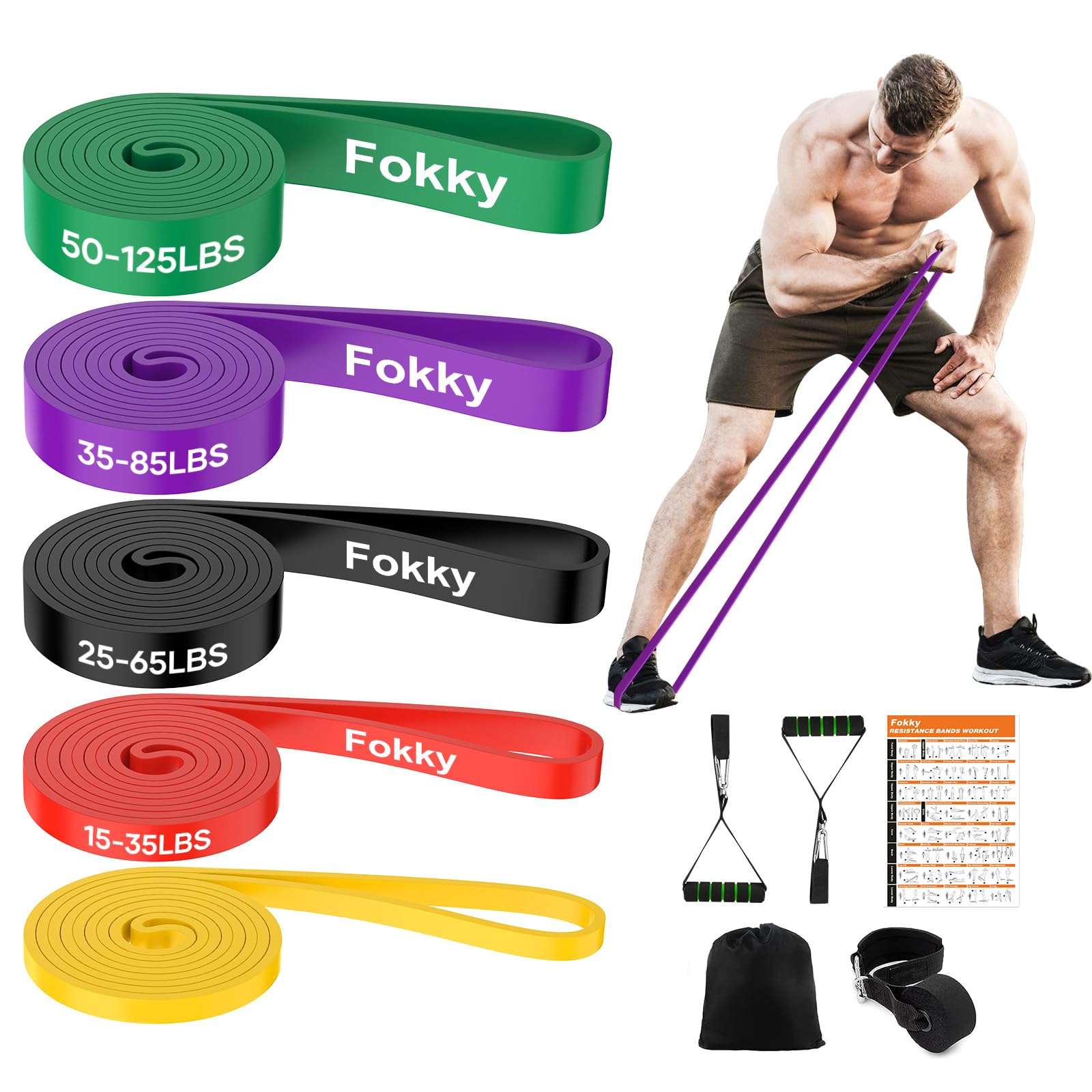 Fokky Elastici Fitness 5 Livelli di Resistenza