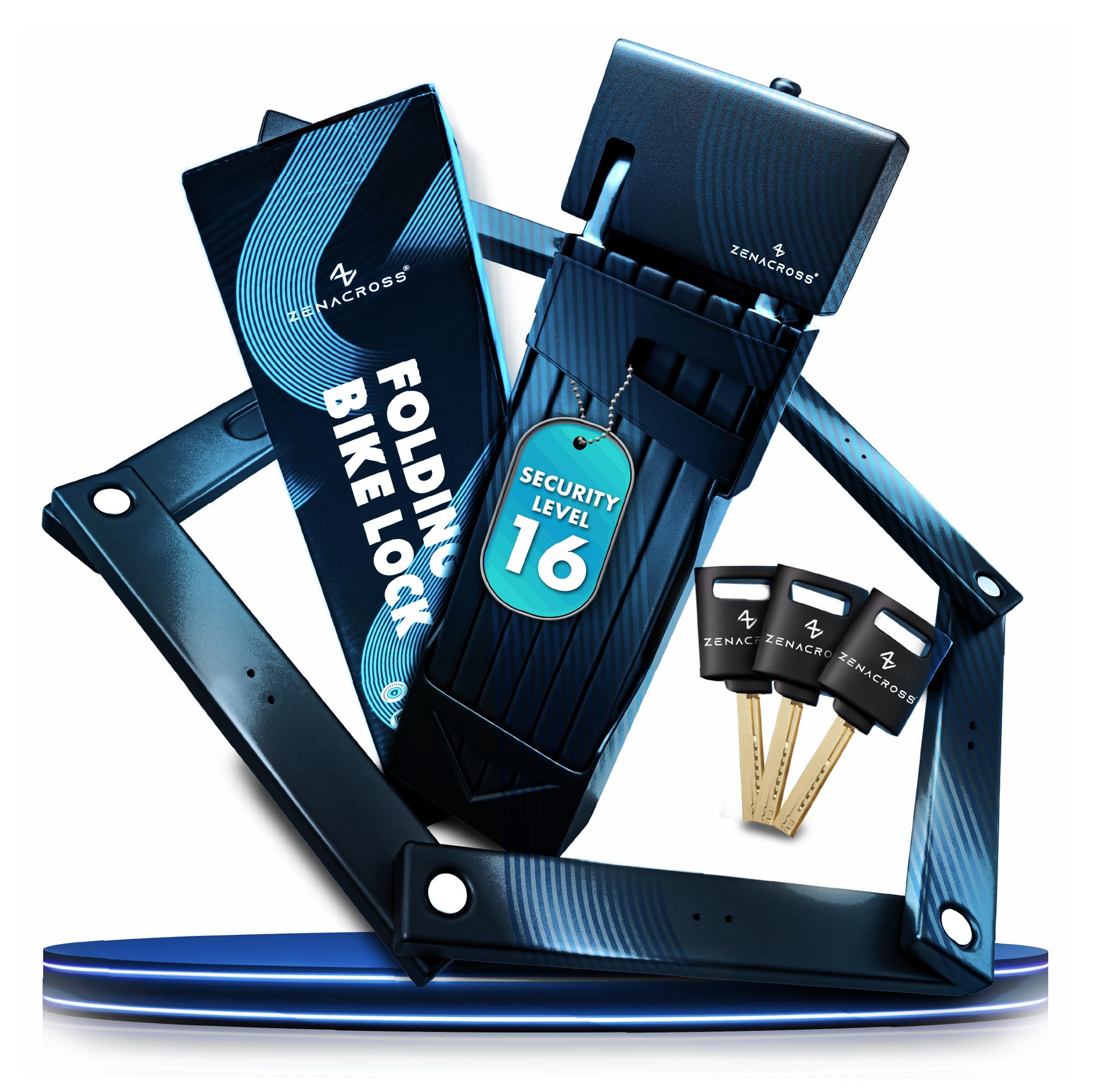 Zenacross Lucchetto Bicicletta Antifurto Alta Sicurezza